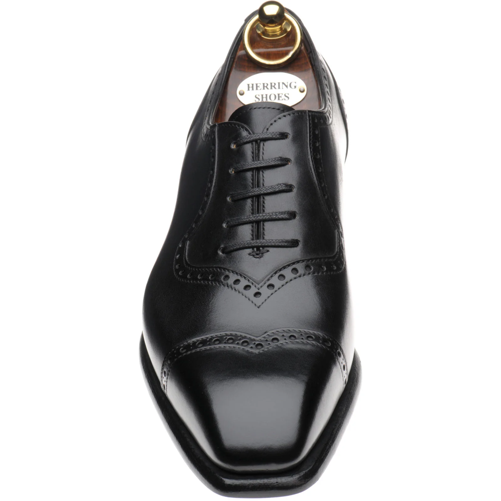 Herring Millbank mens brogues in black calf (second) - Image 2
