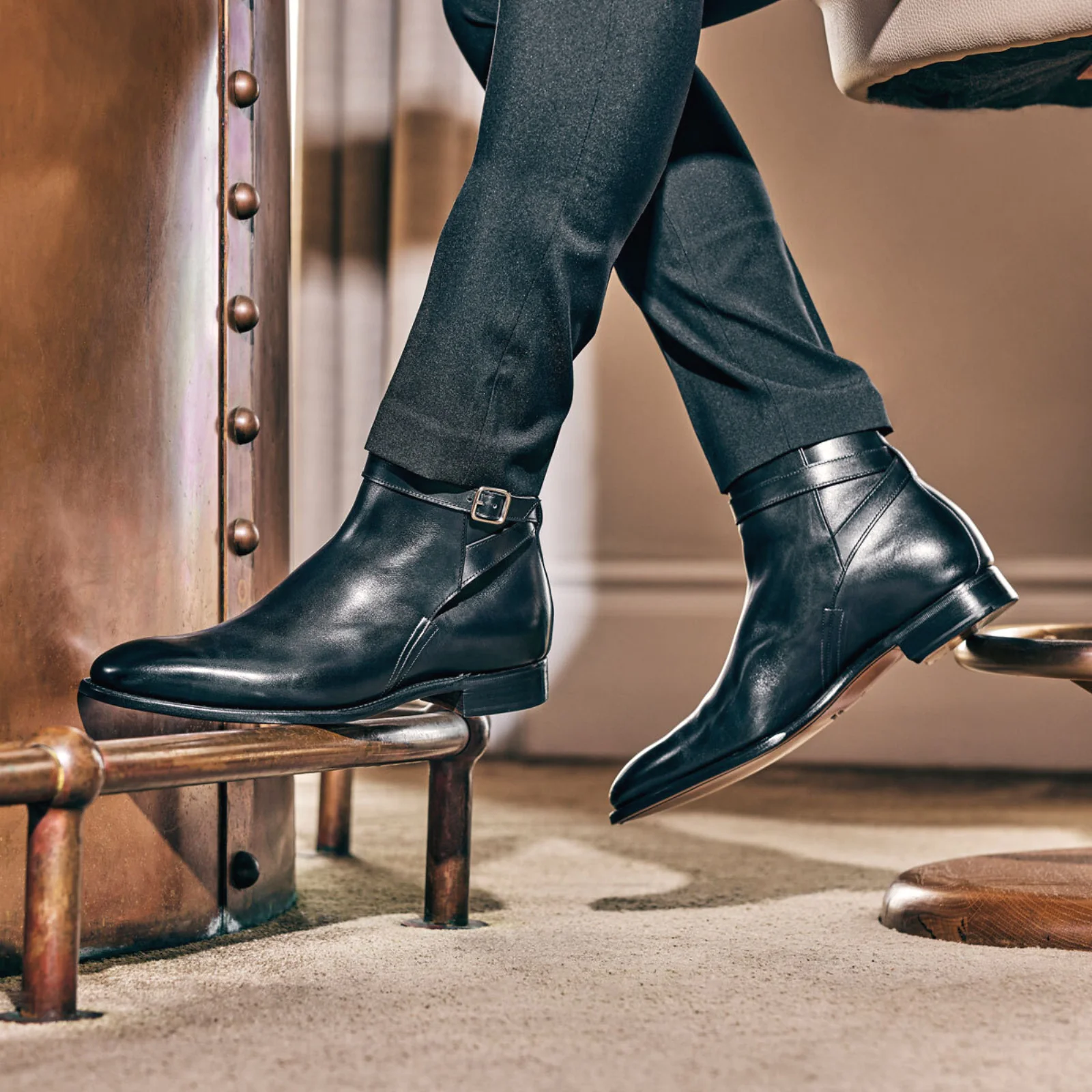 Herring Milton mens boots in black calf - Image 6
