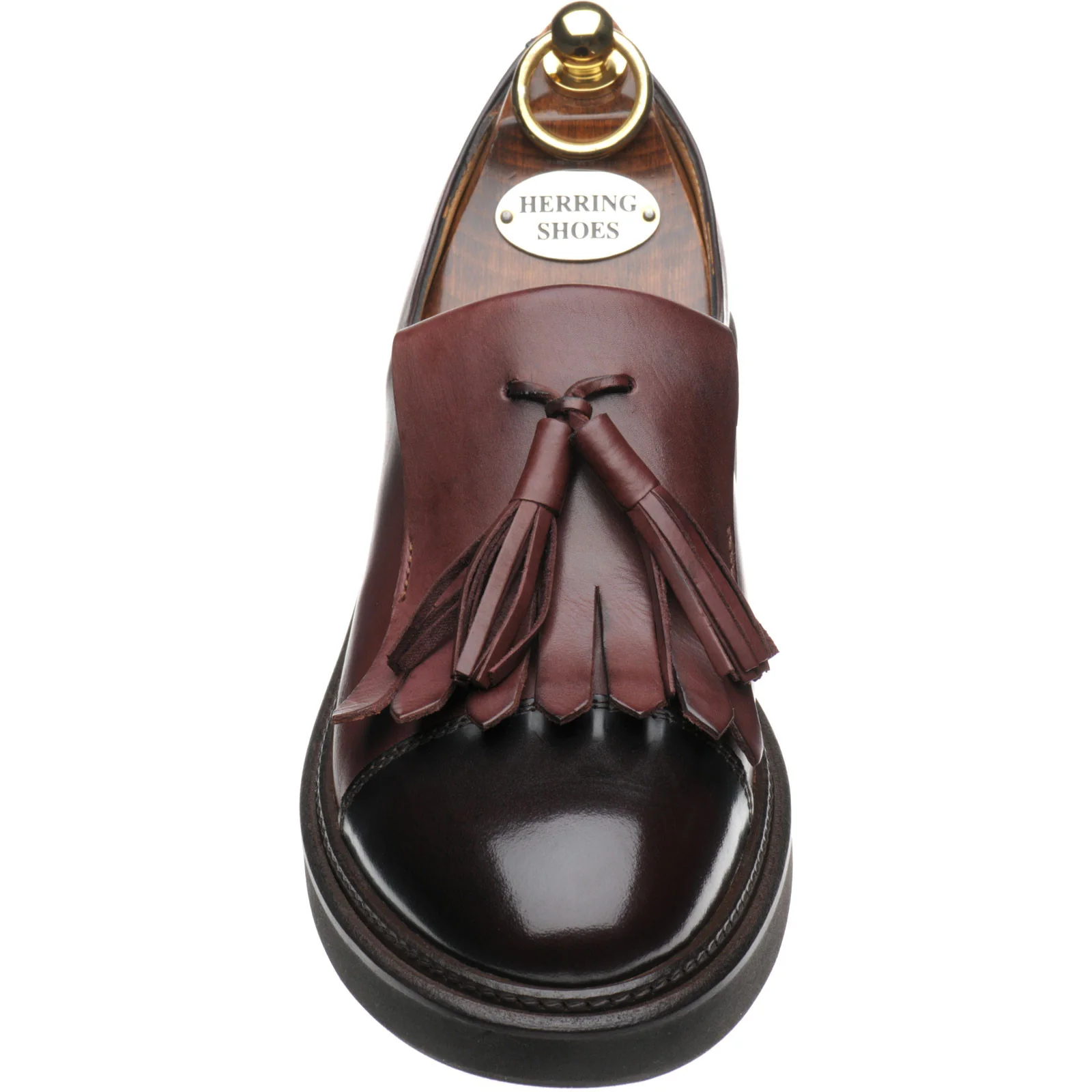 Herring Miranda ladies rubber-soled tasselled loafers in burgundy calf and polished - Image 2