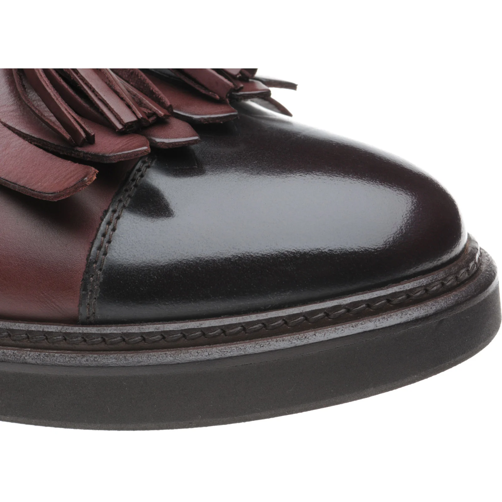 Herring Miranda ladies rubber-soled tasselled loafers in burgundy calf and polished - Image 5