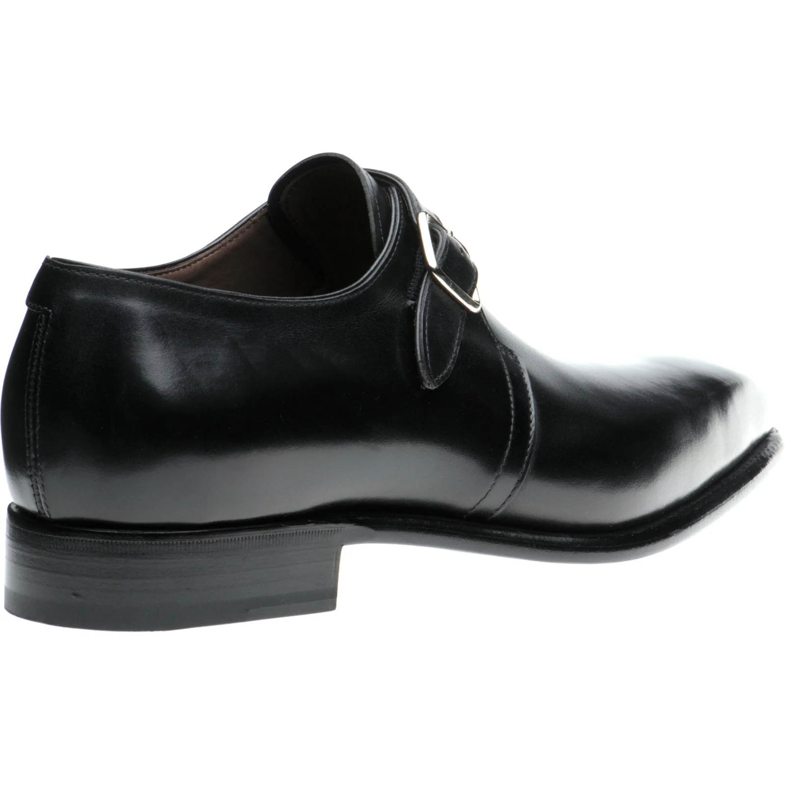 Herring Monkwell mens monk shoes in black calf (second) - Image 4