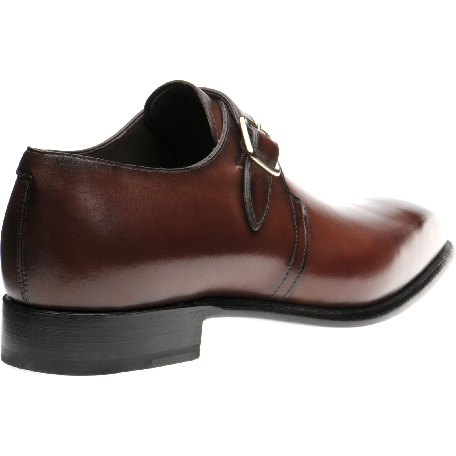 Herring Monkwell mens monk shoes in dark brown calf - Image 4