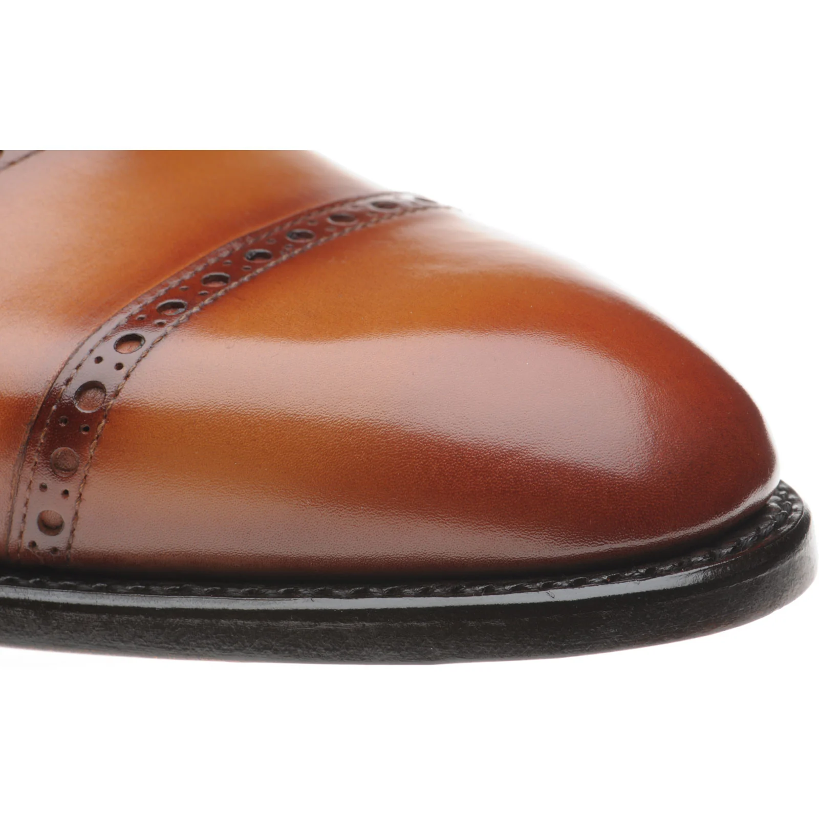 Herring Montford mens double monk shoes in brown and white calf - Image 5