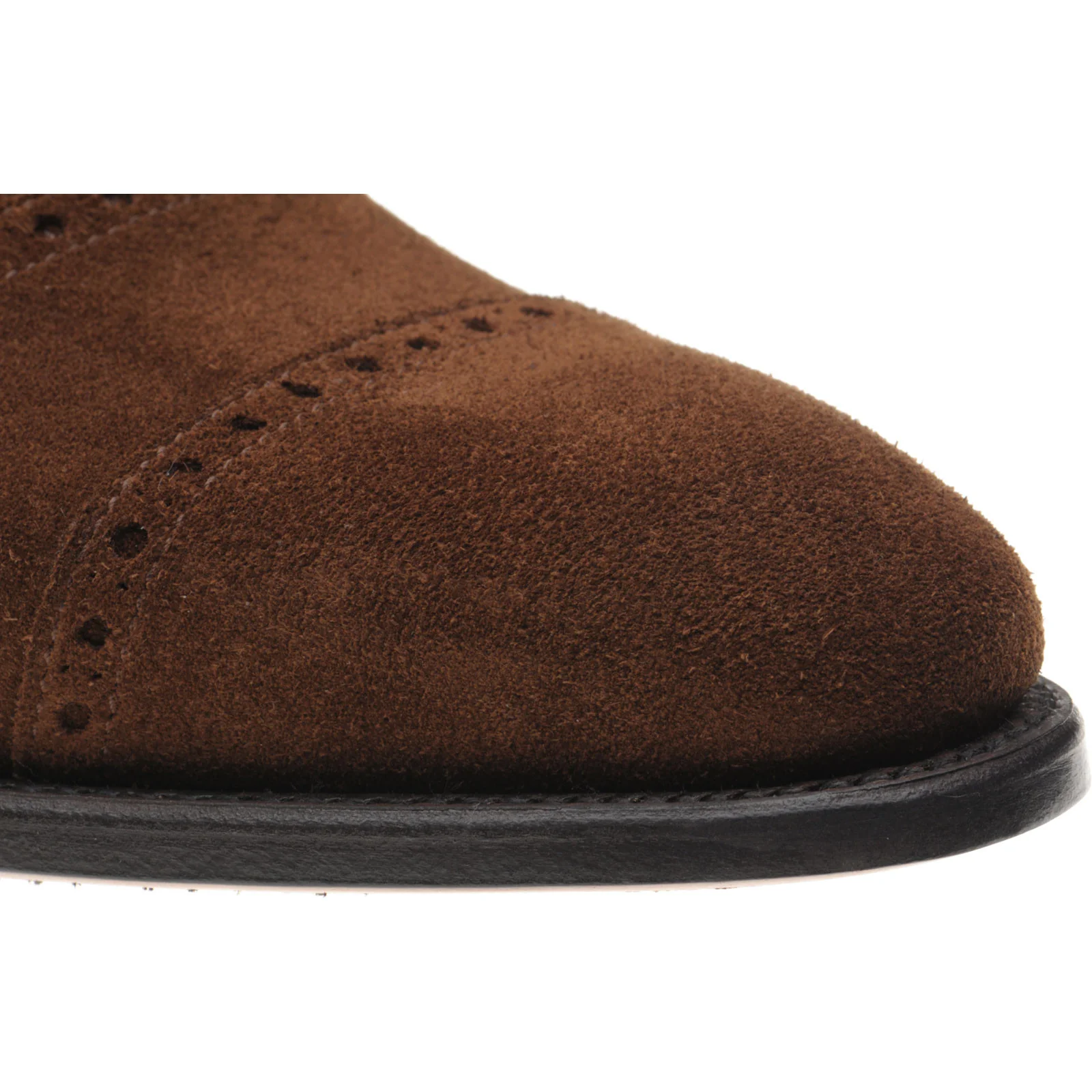 Herring Montford mens double monk shoes in brown grain and suede - Image 5