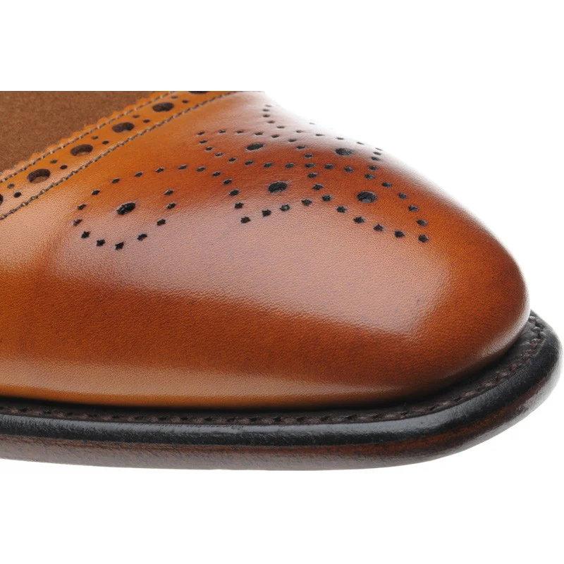 Herring Montreal mens two-tone brogues in chestnut calf and fox suede - Image 5