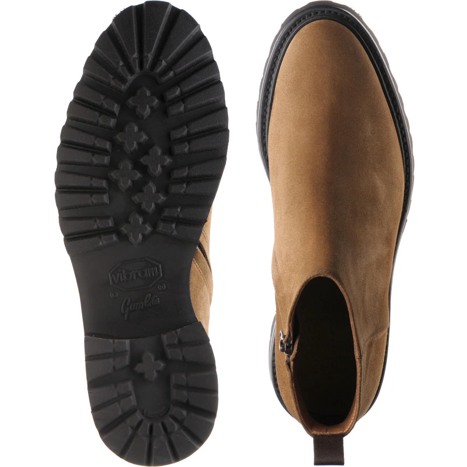 Herring Montrose mens rubber-soled boots in mid brown suede - Image 3