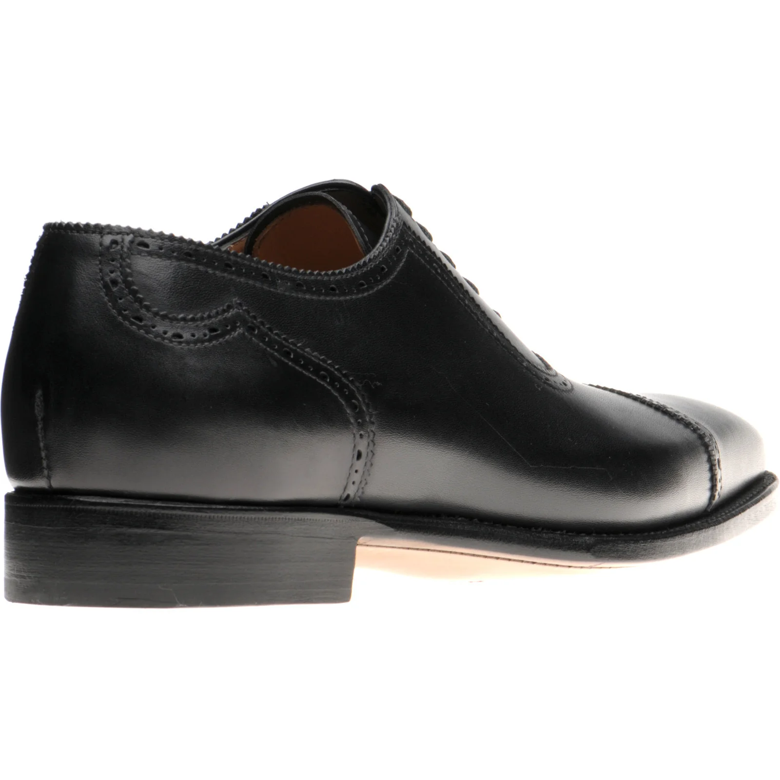 Herring Morecombe mens semi-brogues in black calf - Image 4