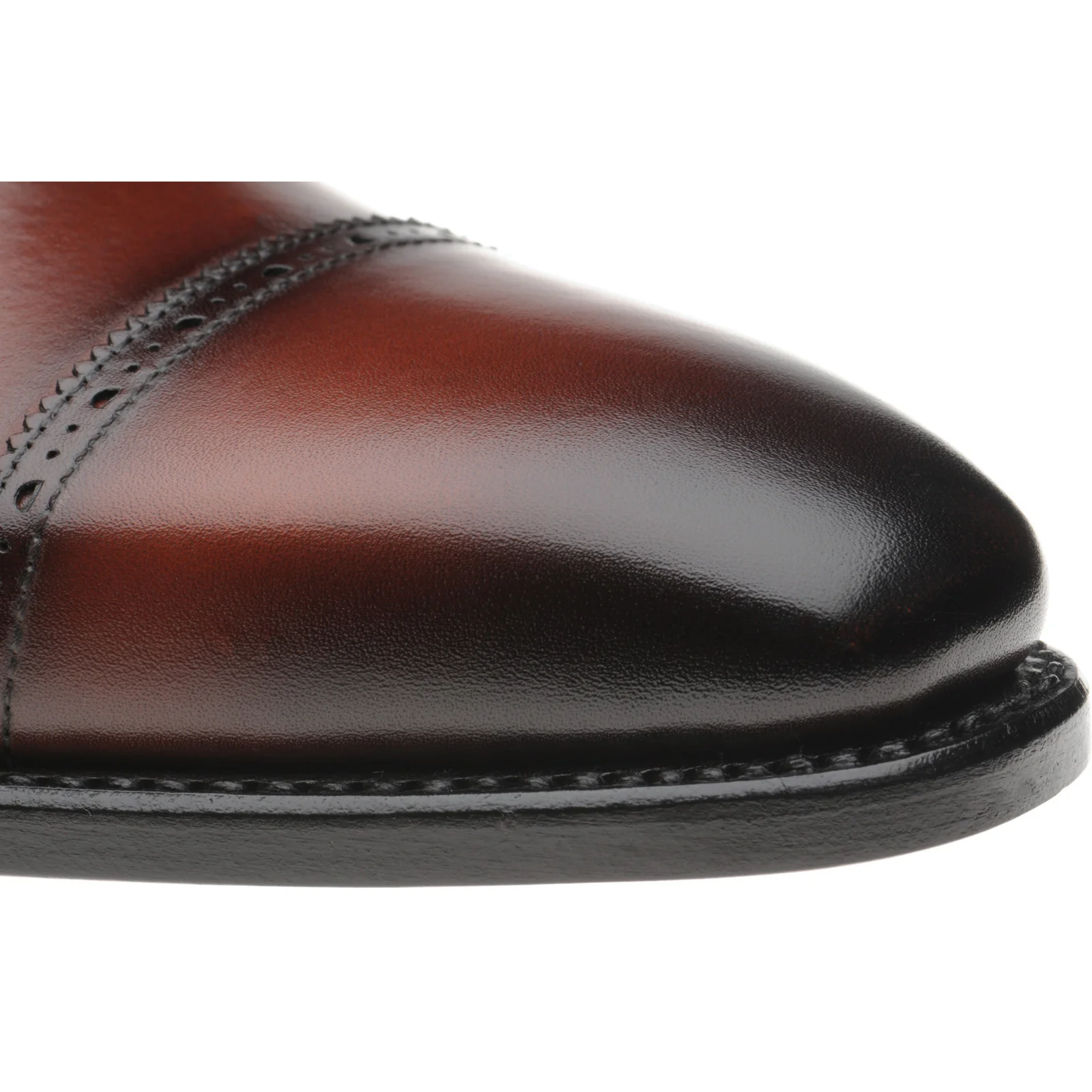 Herring Morecombe mens semi-brogues in conker calf - Image 5
