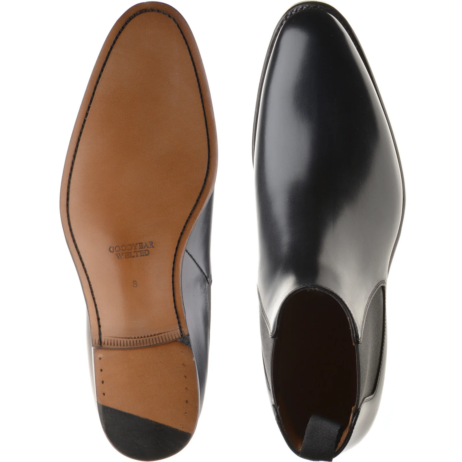 Herring Mountbatten mens Chelsea boots in black calf - Image 3