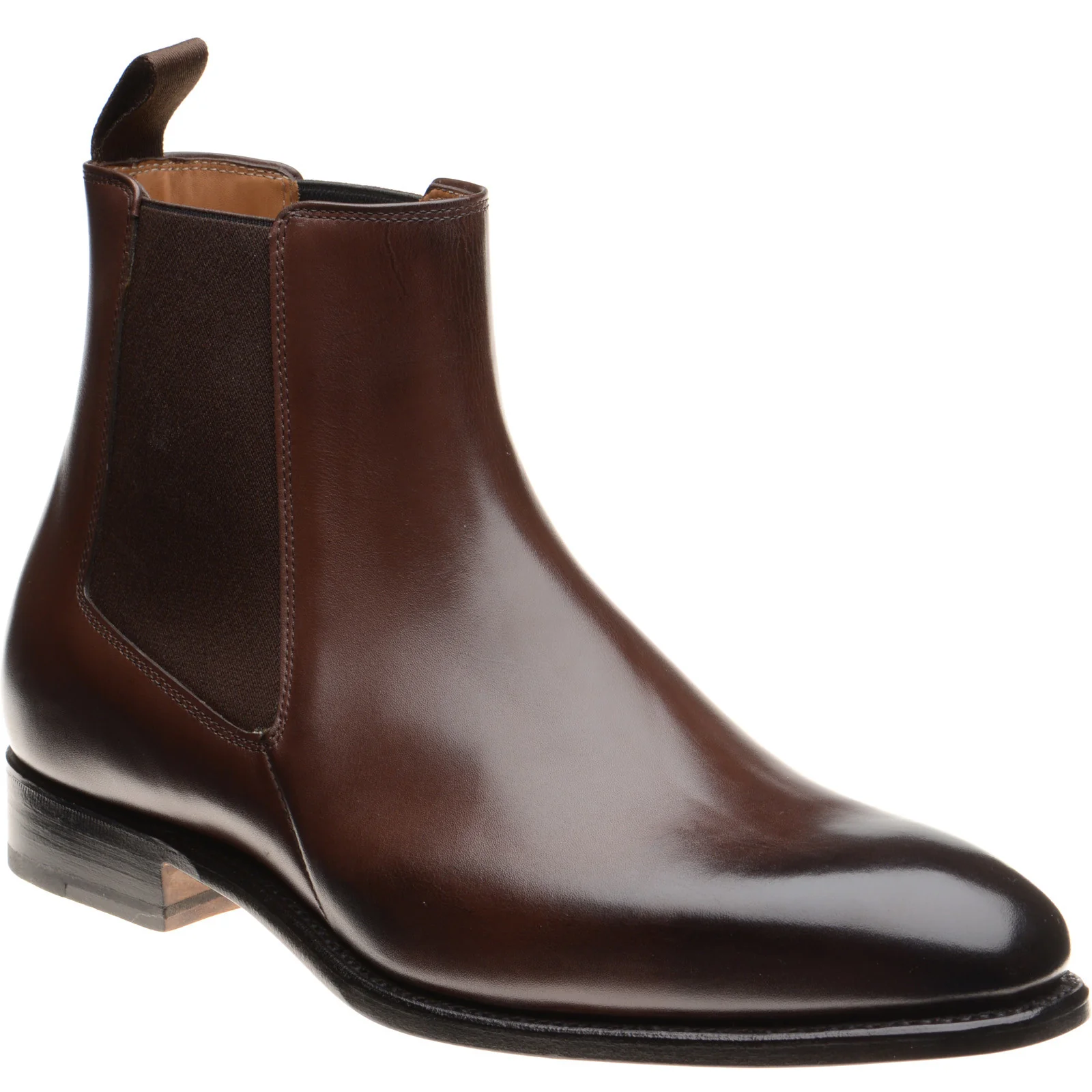 Herring Mountbatten mens Chelsea boots in dark brown calf (second)