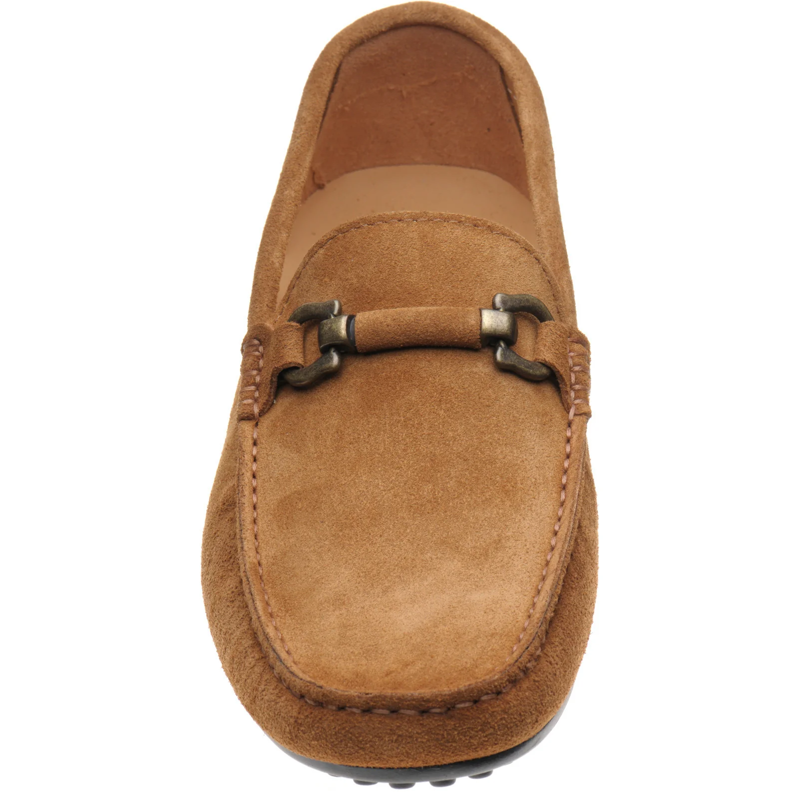 Herring Mugello mens rubber-soled driving moccasins in tan suede (second) - Image 2
