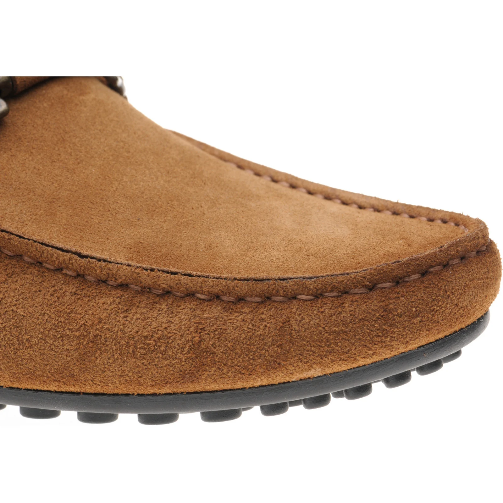 Herring Mugello mens rubber-soled driving moccasins in tan suede (second) - Image 5