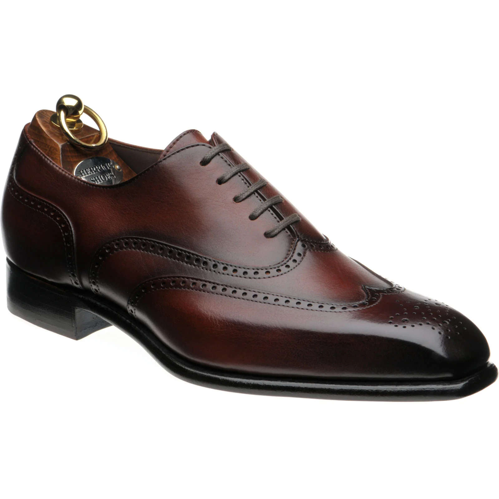 Herring Munster mens brogues in rosewood calf (second)