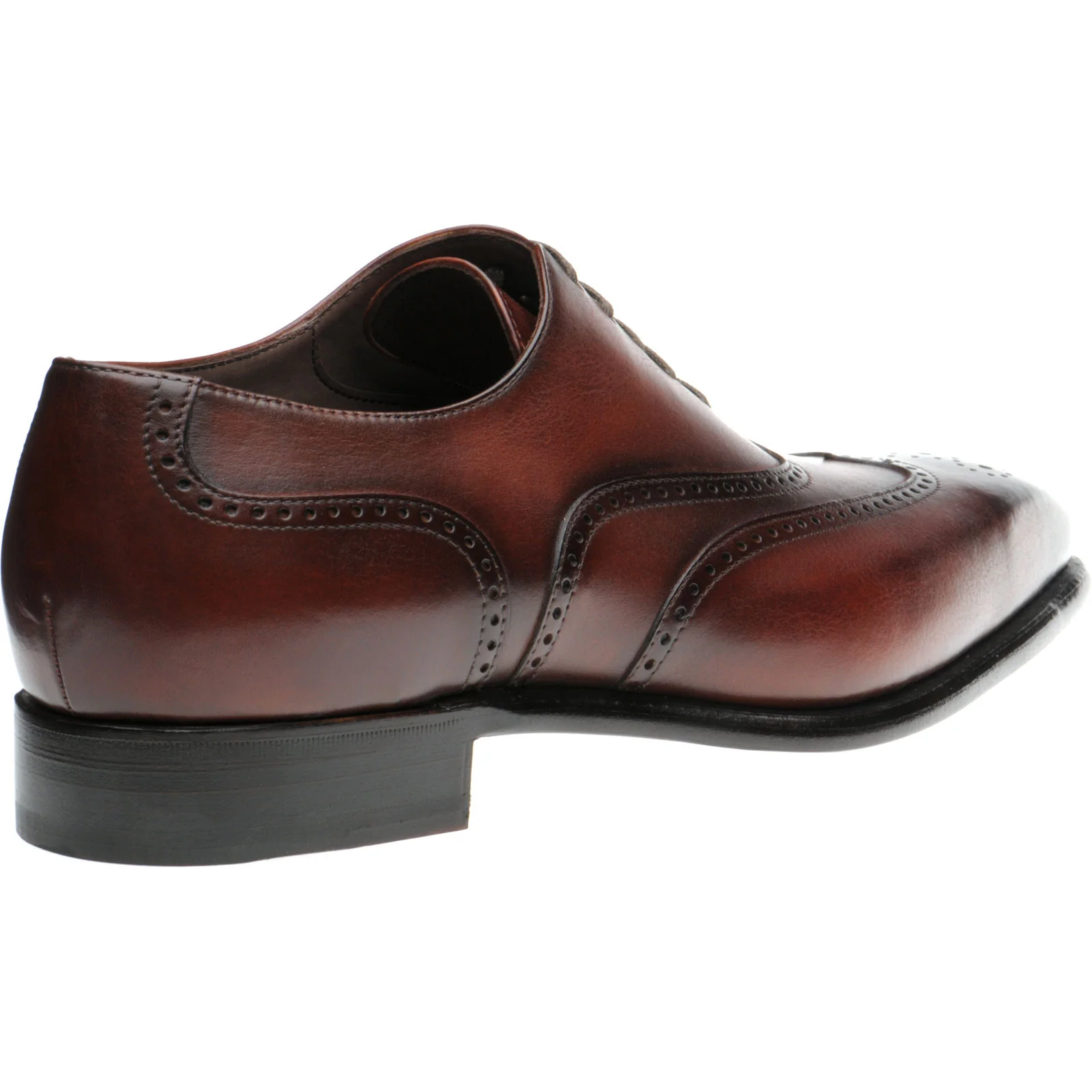 Herring Munster mens brogues in rosewood calf (second) - Image 4