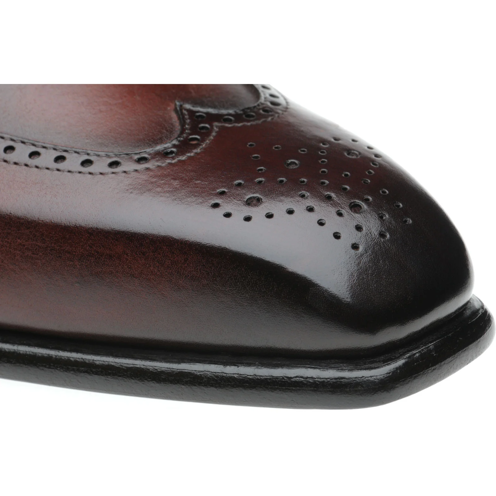 Herring Munster mens brogues in rosewood calf (second) - Image 5