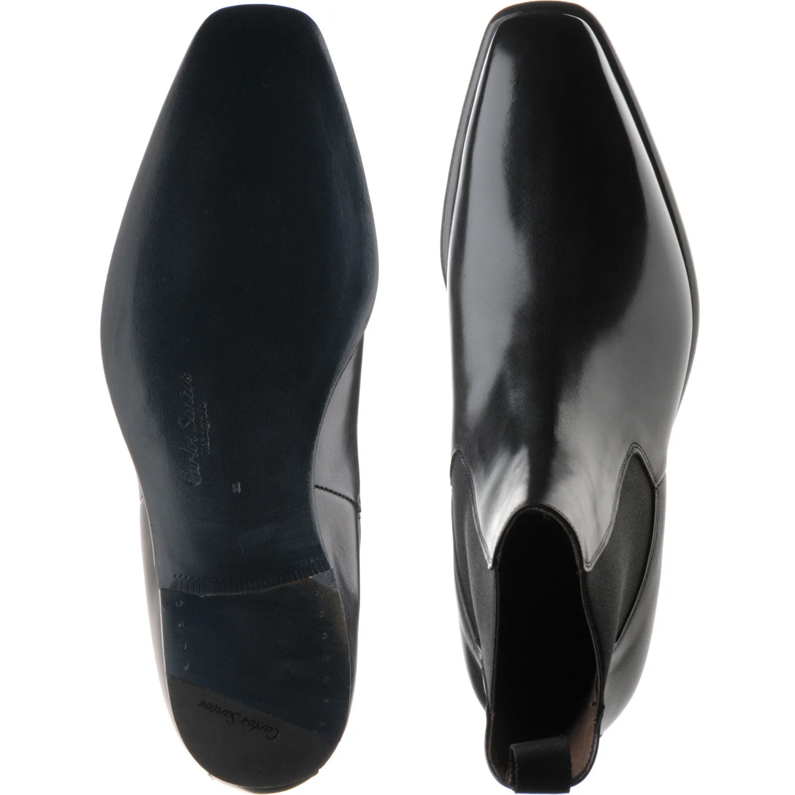 Herring Muswell mens Chelsea boots in black calf (second) - Image 3