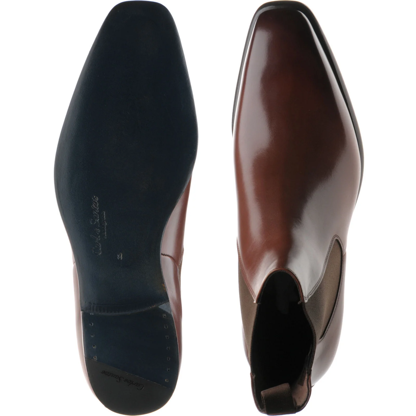 Herring Muswell mens Chelsea boots in dark brown calf (second) - Image 3
