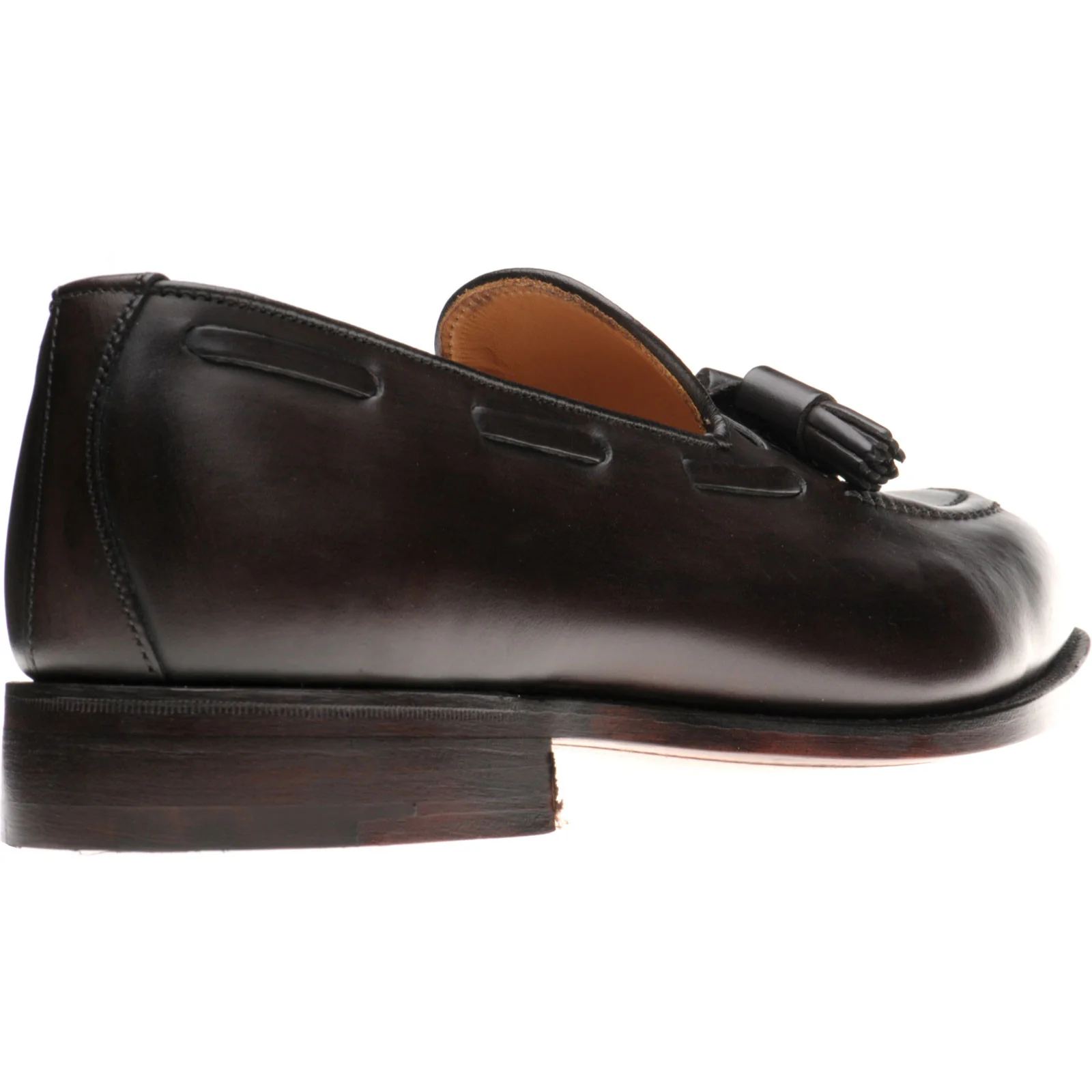 Herring Nene mens tasselled loafers in dark brown calf (second) - Image 4