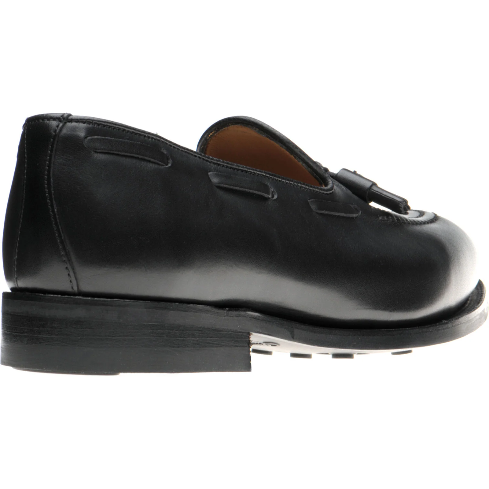 Herring Nene (Rubber) mens rubber-soled tasselled loafers in black calf - Image 4
