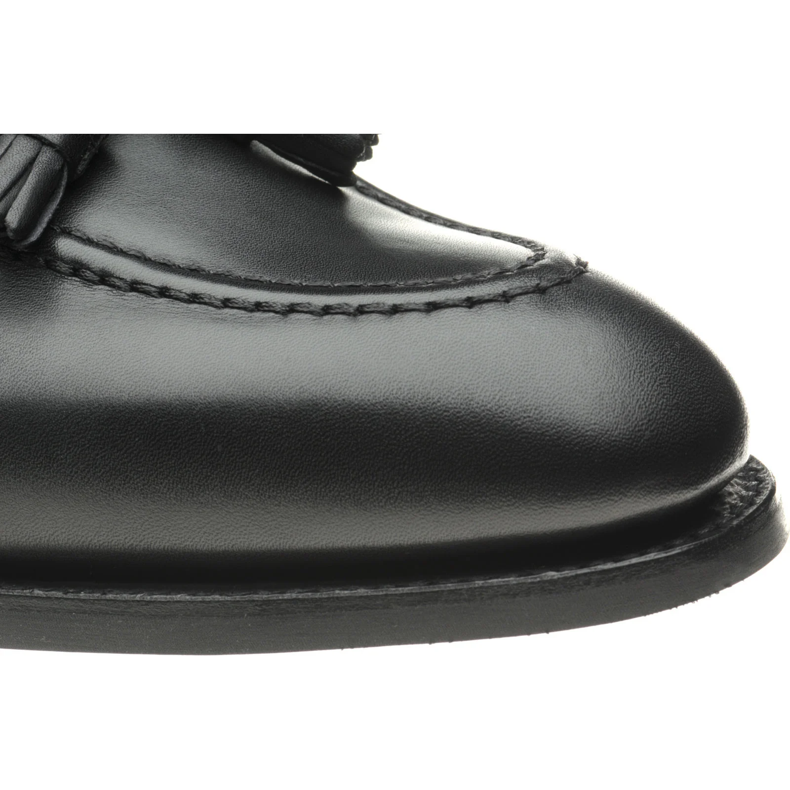 Herring Nene (Rubber) mens rubber-soled tasselled loafers in black calf - Image 5