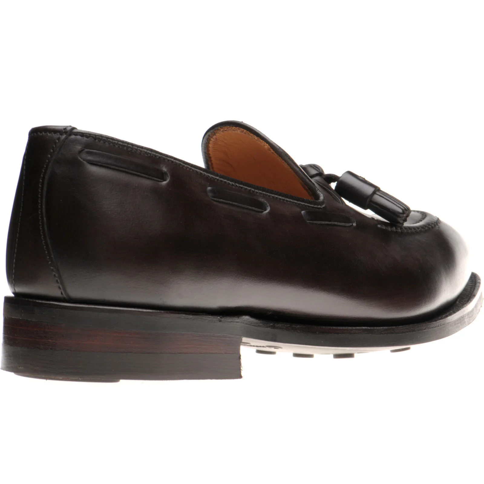 Herring Nene (Rubber) mens rubber-soled tasselled loafers in dark brown calf - Image 4