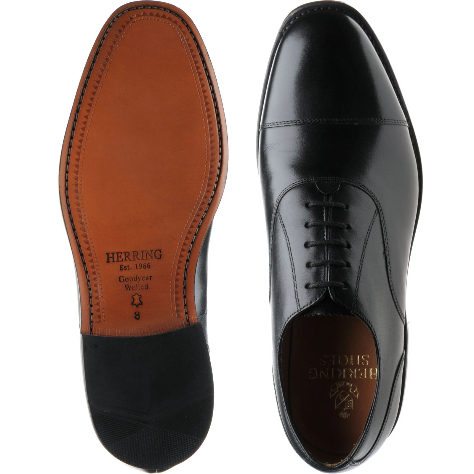 Herring Newcastle mens Oxfords in black calf (second) - Image 3
