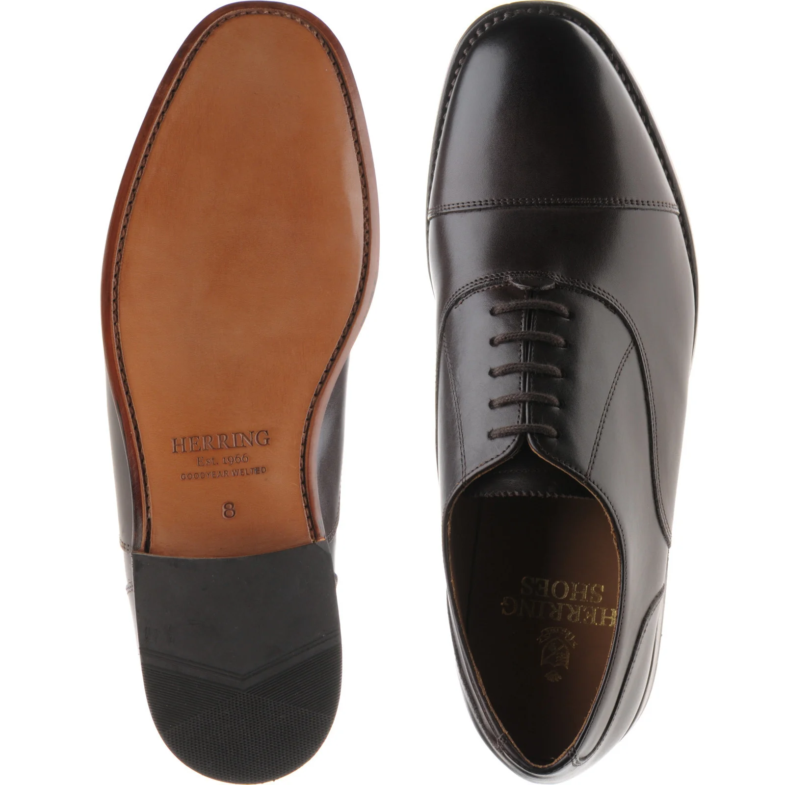 Herring Newcastle mens Oxfords in dark chocolate calf (second) - Image 3