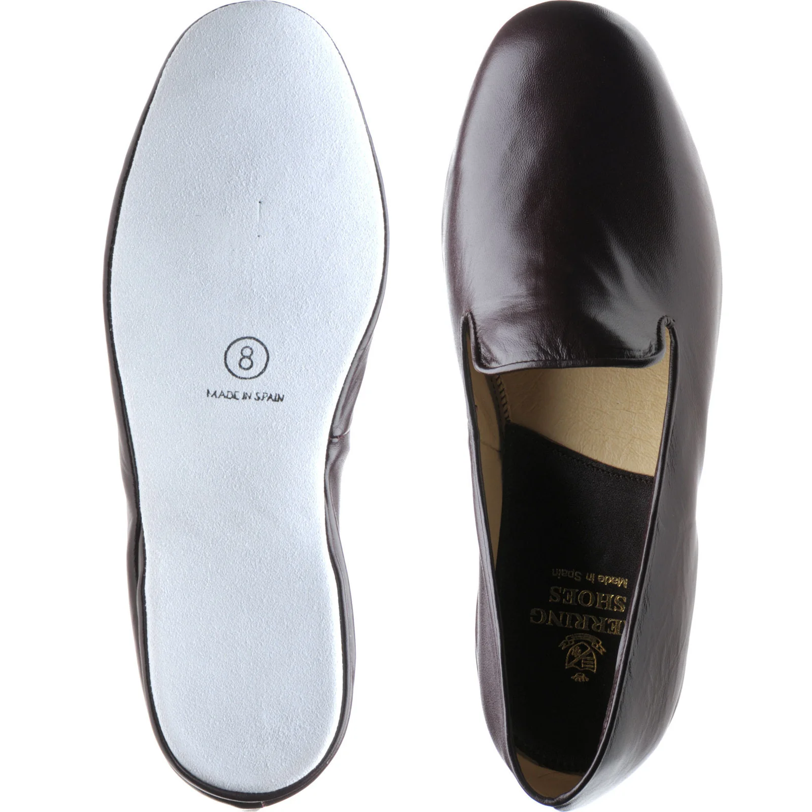 Herring Noble mens slippers in burgundy deerskin - Image 3