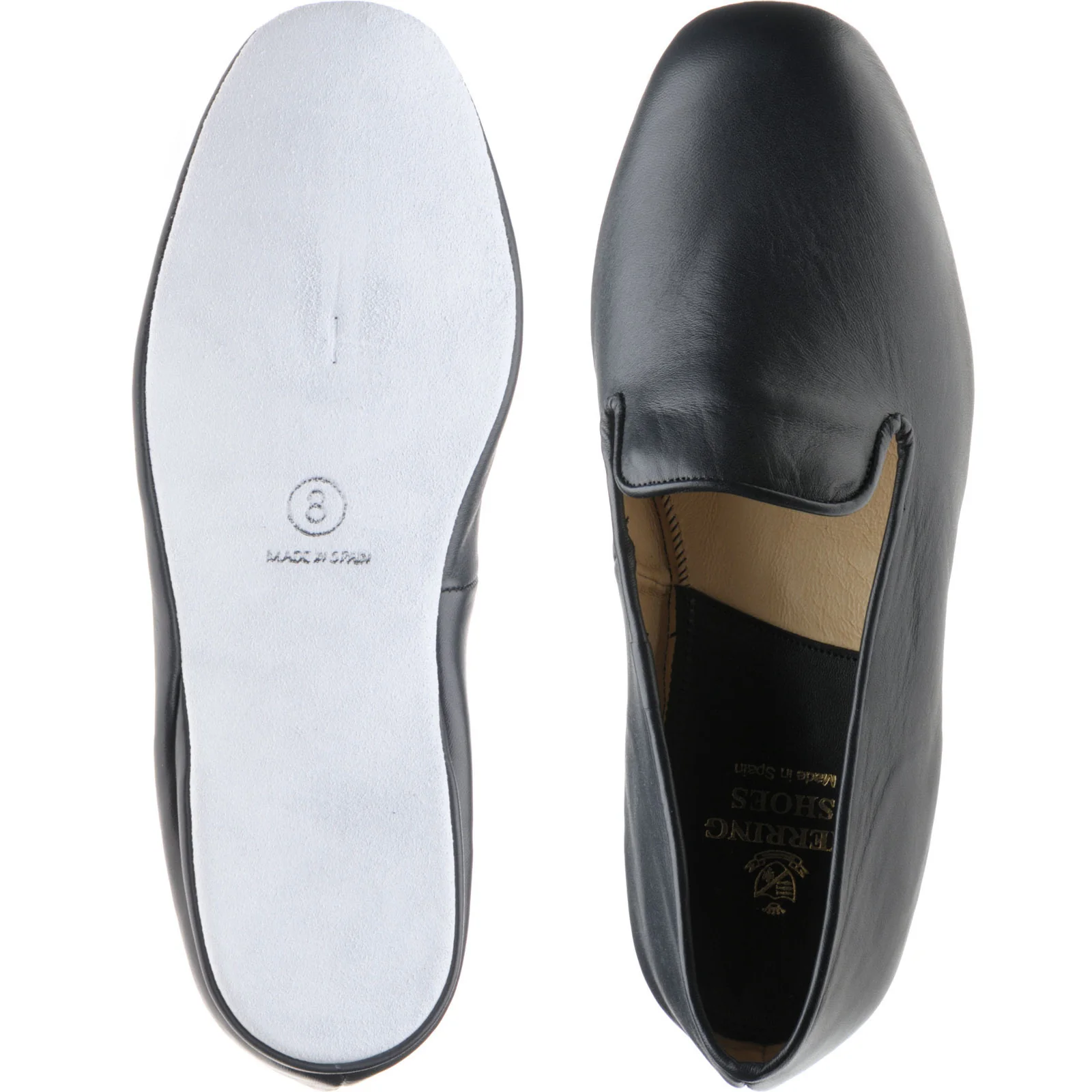 Herring Noble mens slippers in navy deerskin (second) - Image 3