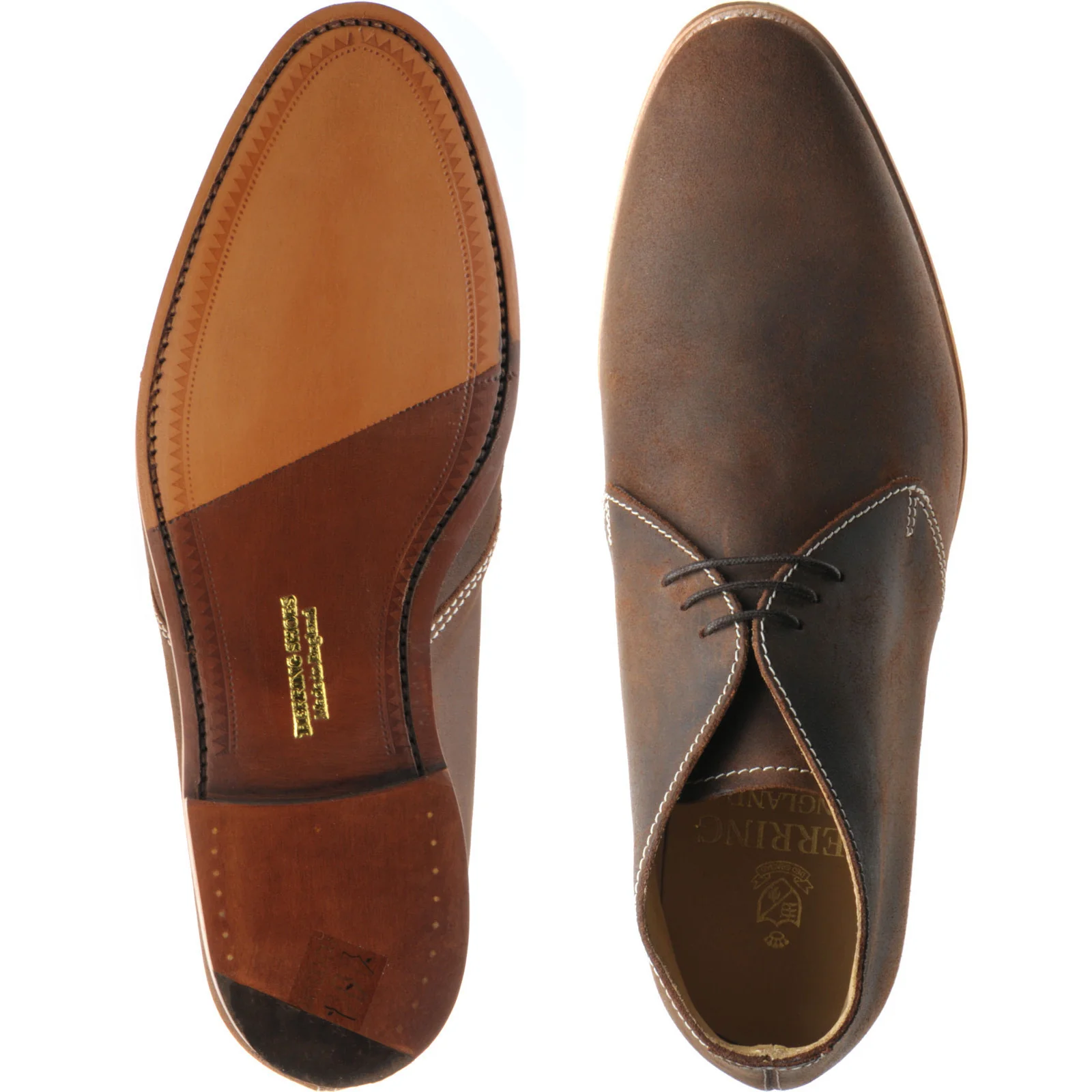 Herring Orkney mens Chukka boots in brown waxy - Image 3