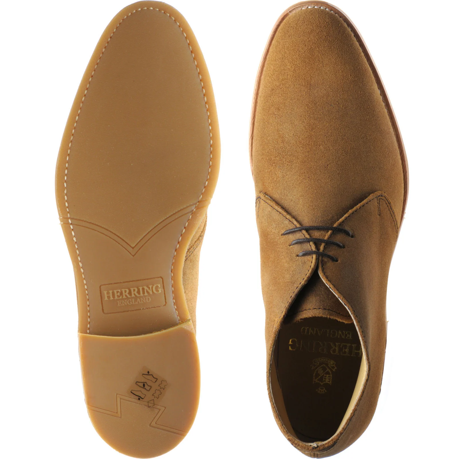 Herring Orkney R mens rubber-soled Chukka boots in tan waxy suede - Image 3