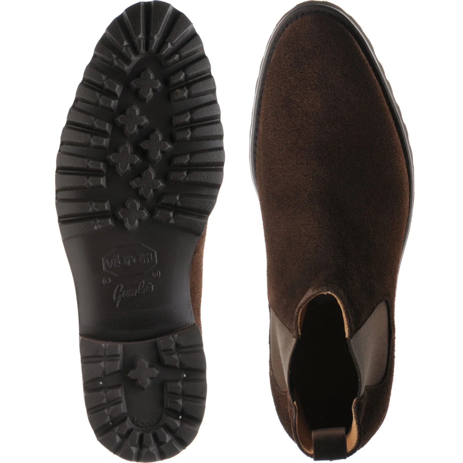 Herring Oxney mens rubber-soled Chelsea boots in dark brown suede - Image 3
