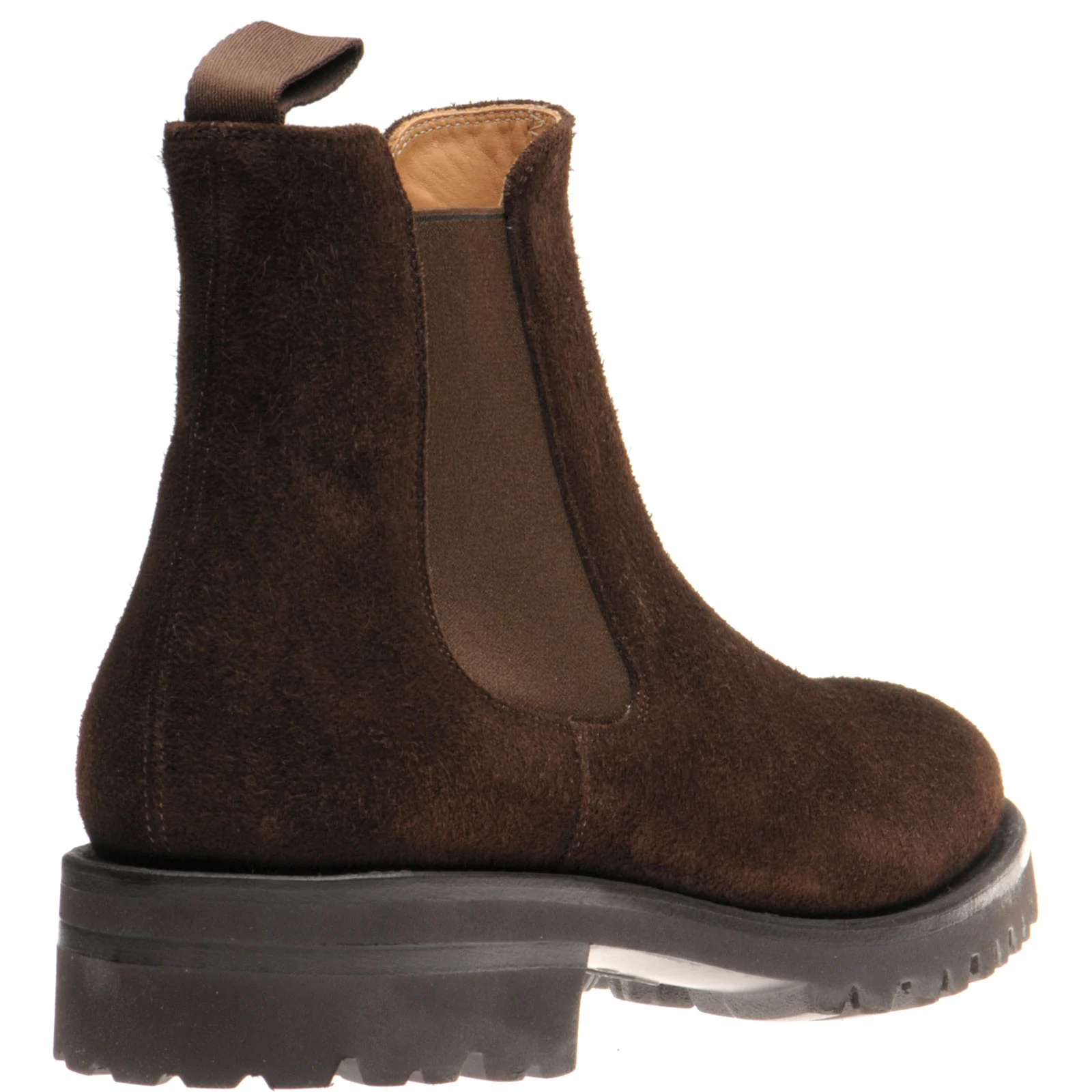 Herring Oxney mens rubber-soled Chelsea boots in dark brown suede - Image 4