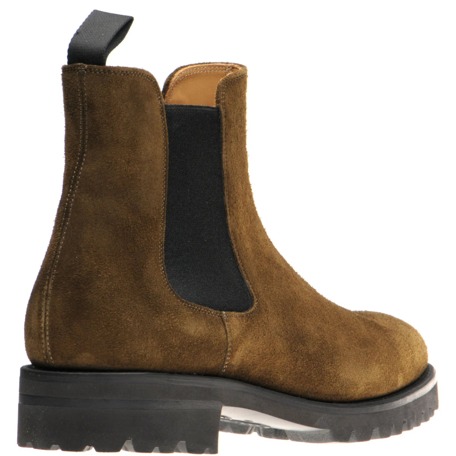 Herring Oxney mens rubber-soled Chelsea boots in dark green suede - Image 4