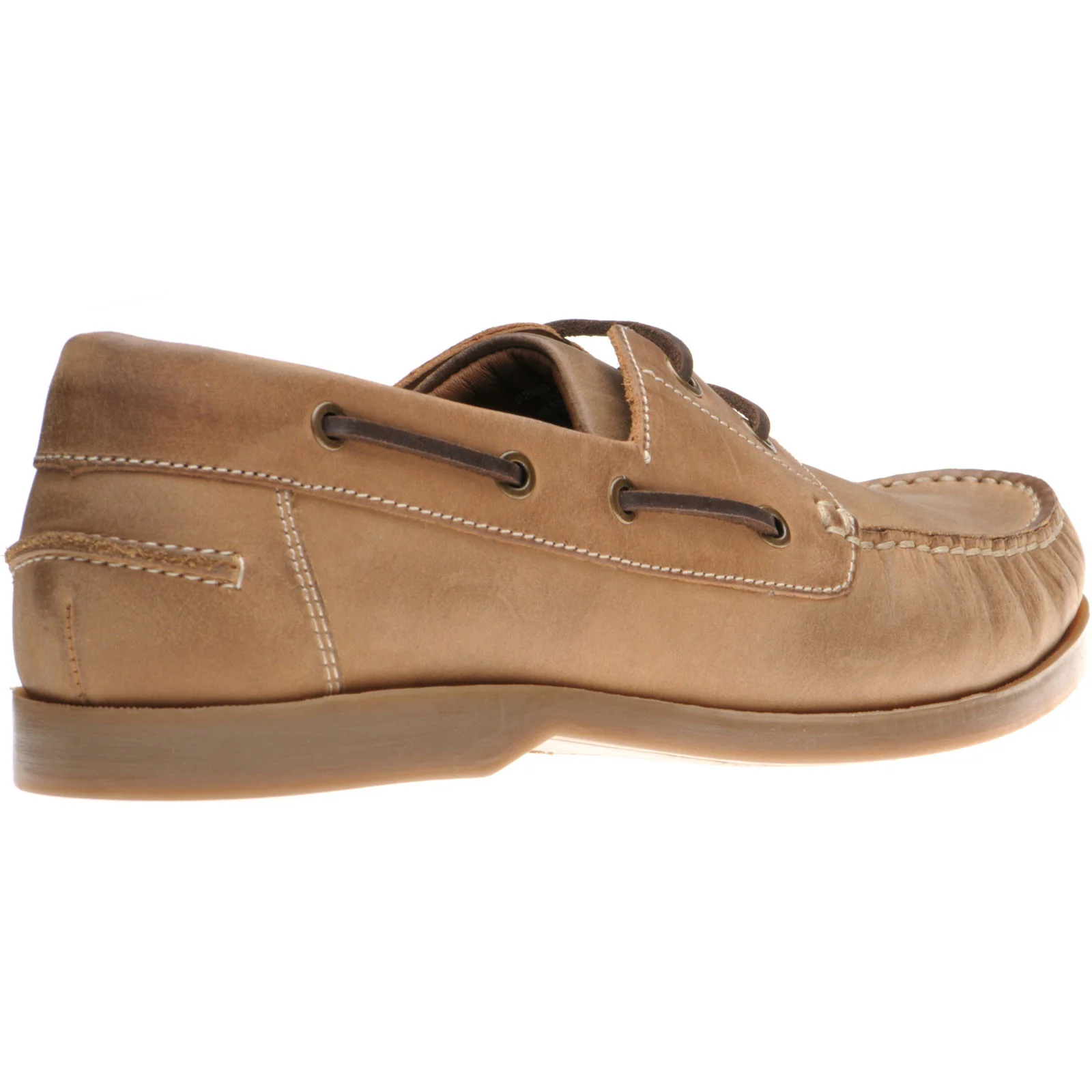 Herring Padstow II mens rubber-soled deck shoes in light brown - Image 4