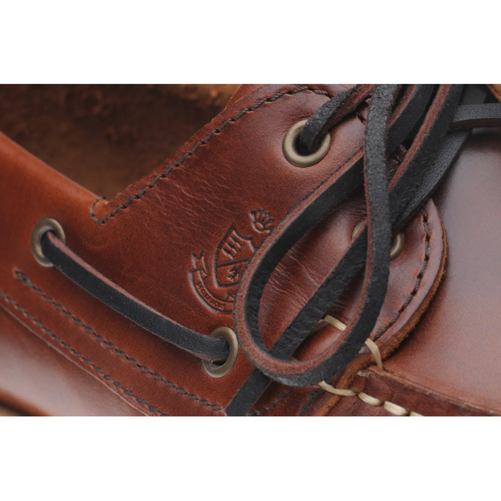 Herring Padstow mens rubber-soled deck shoes in chestnut - Image 4