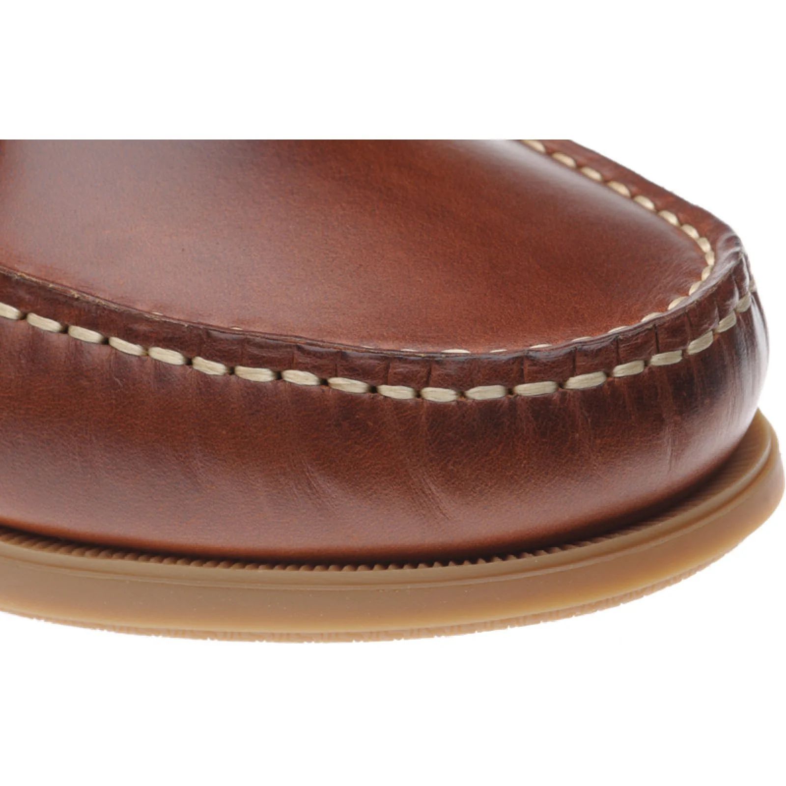 Herring Padstow mens rubber-soled deck shoes in chestnut - Image 5