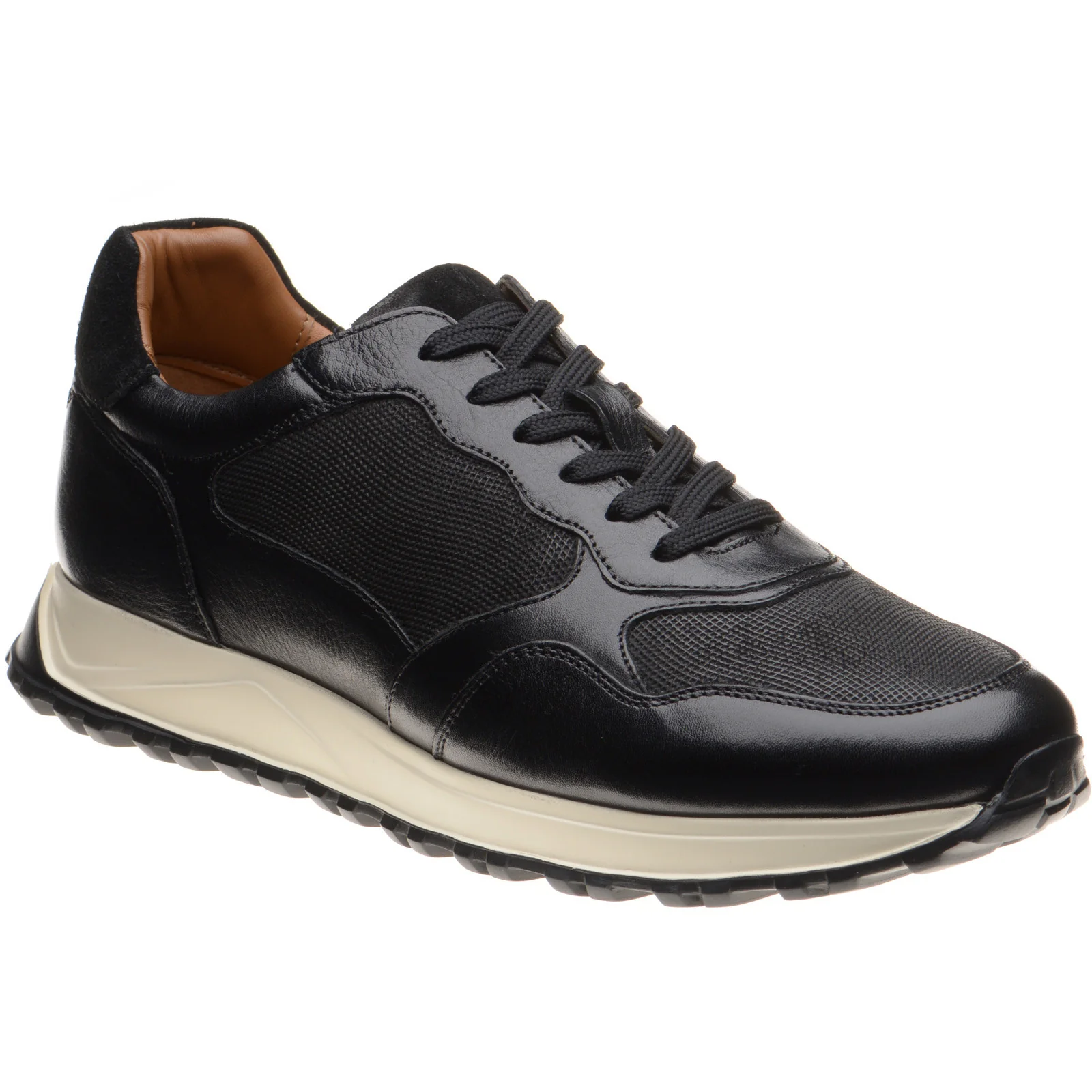 Herring Paris mens rubber-soled in black calf and suede
