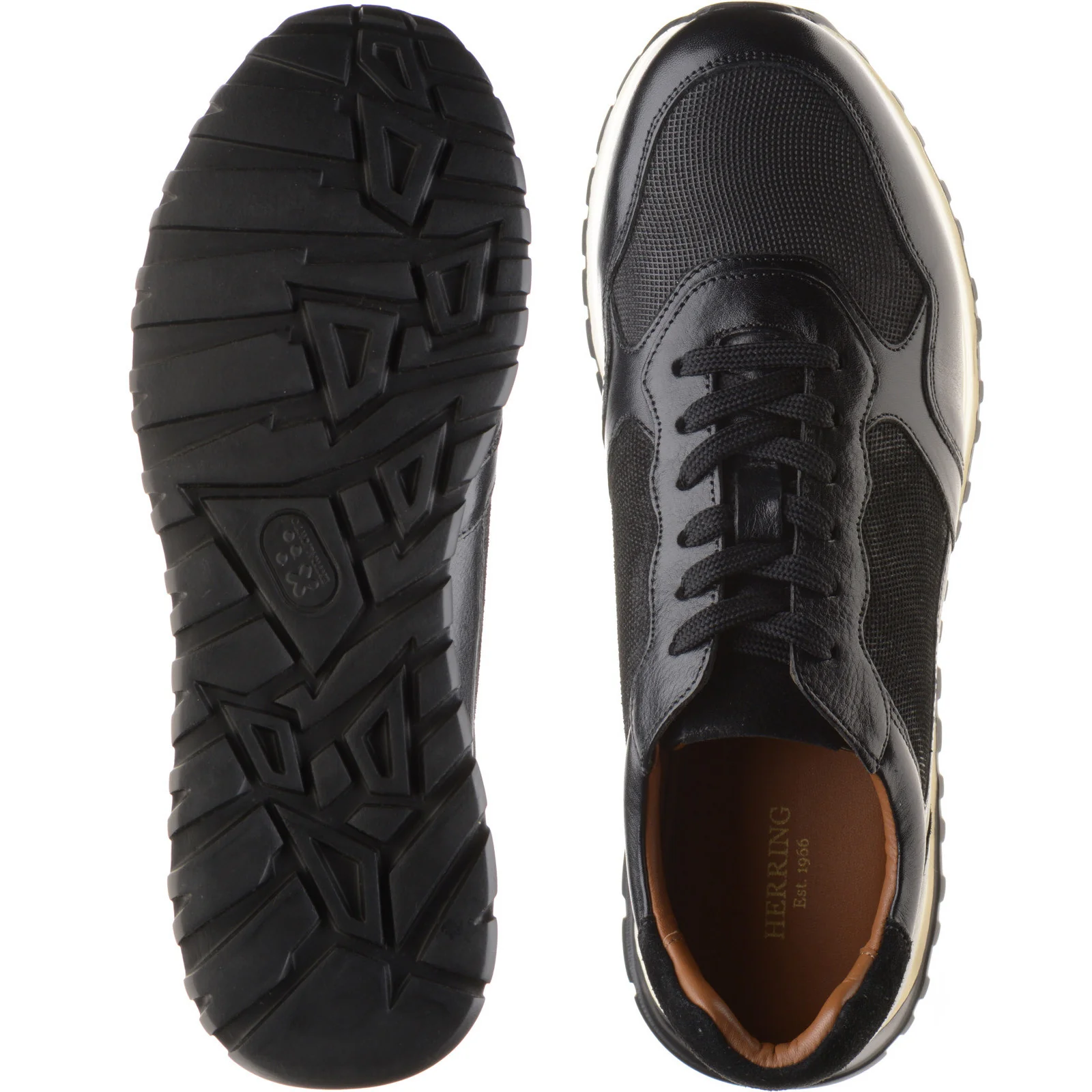 Herring Paris mens rubber-soled in black calf and suede - Image 3
