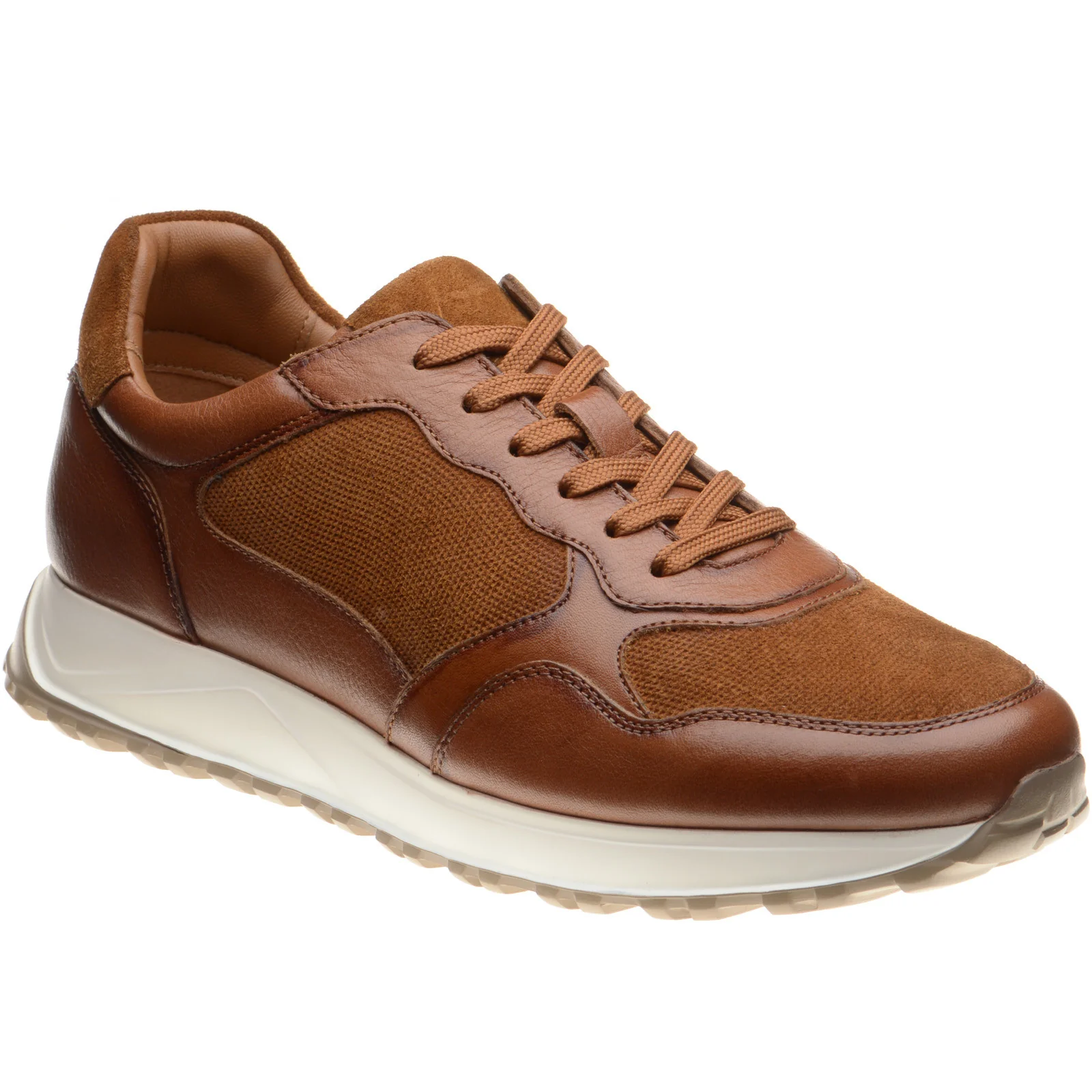Herring Paris mens rubber-soled in tan calf and suede
