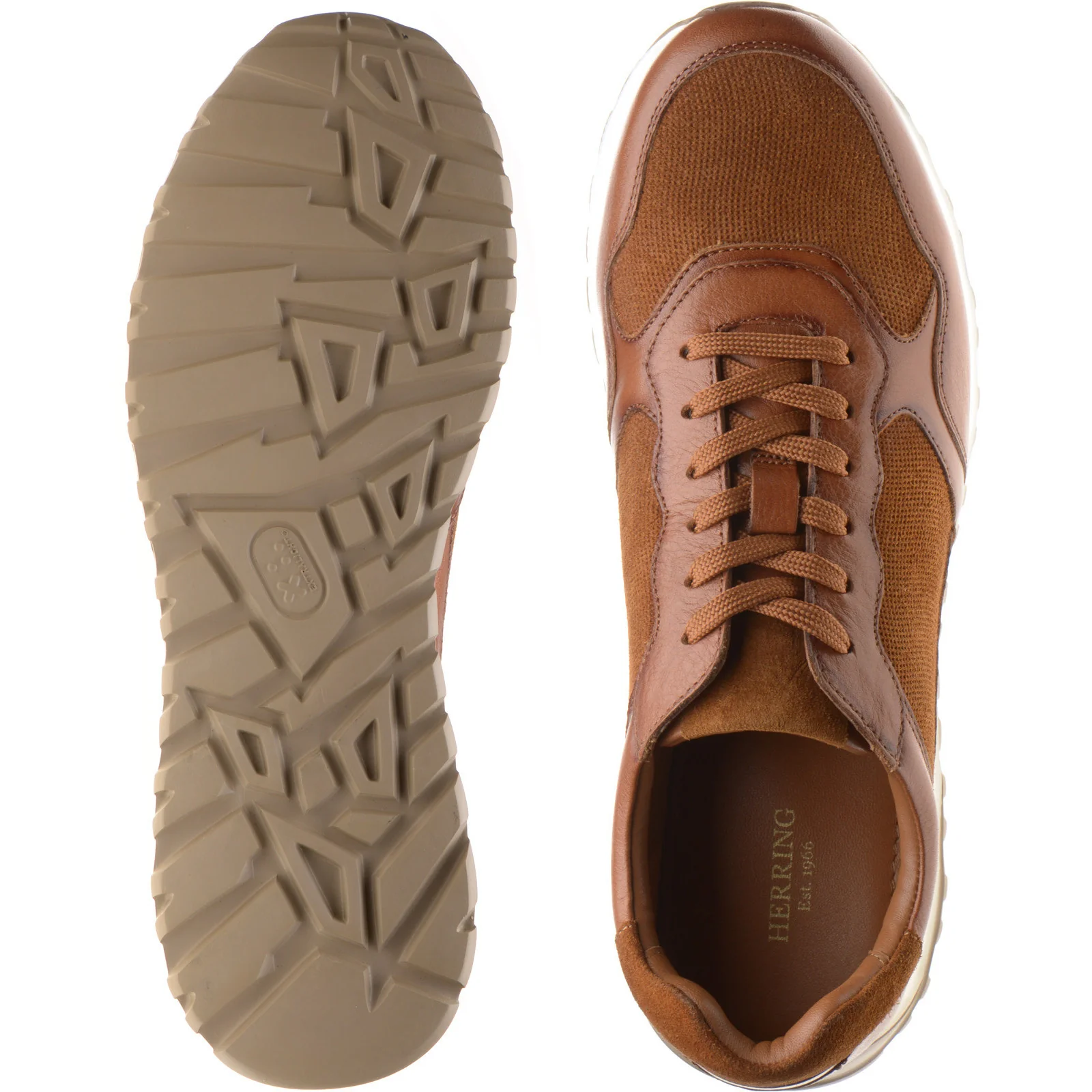 Herring Paris mens rubber-soled in tan calf and suede - Image 3