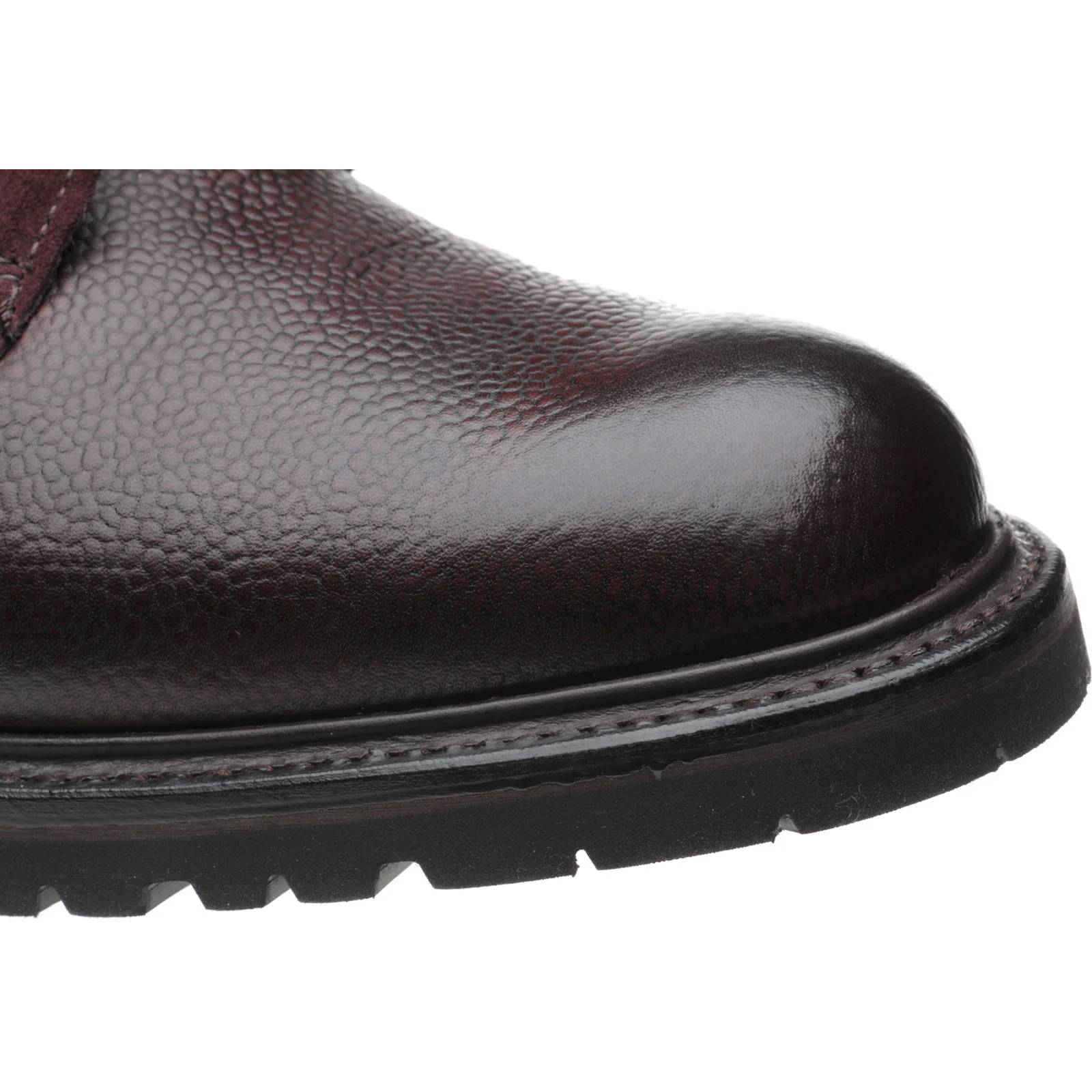 Herring Peebles (Warm Lined) mens boots in burgundy grain and plum suede - Image 5