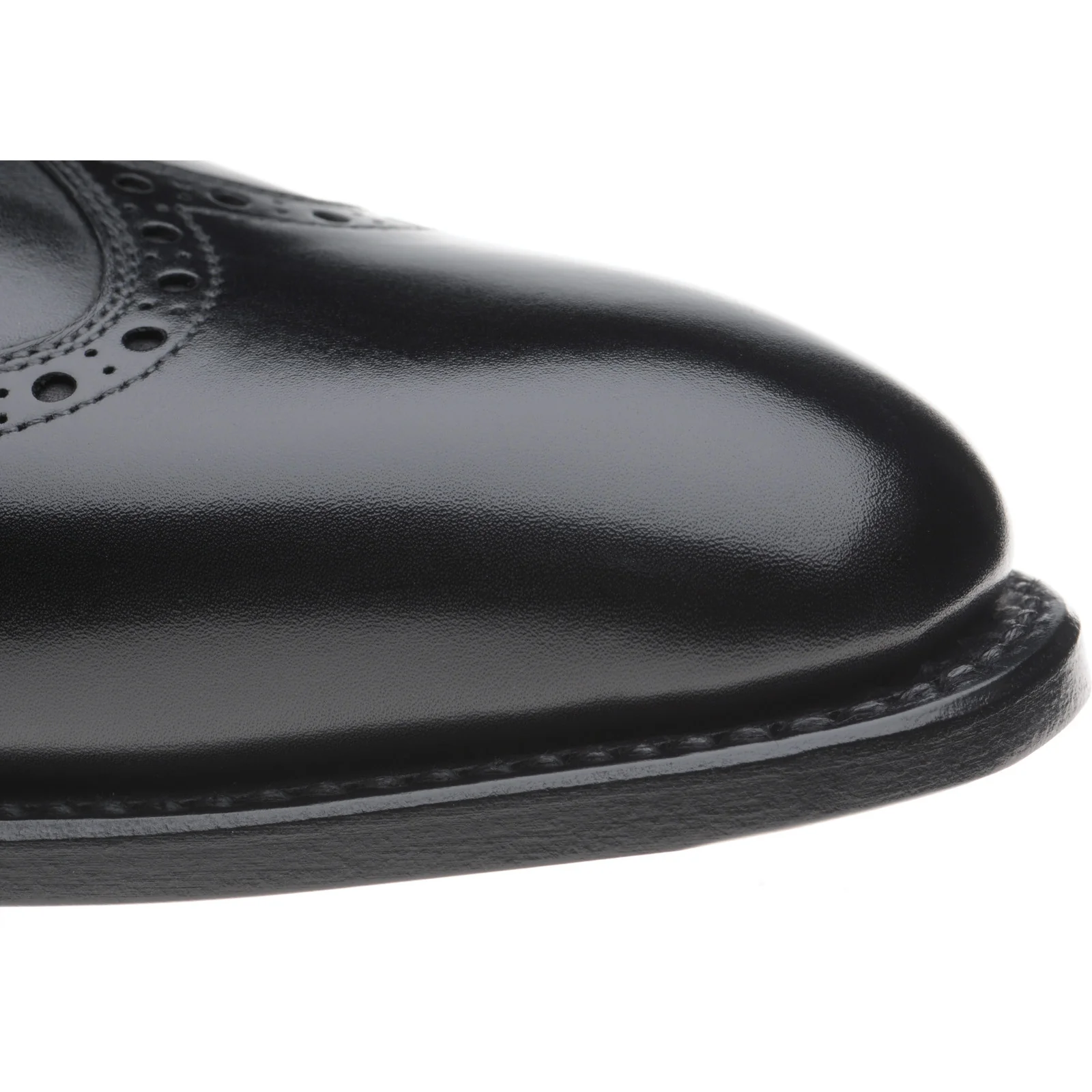 Herring Perry mens brogue Chelsea boots in black calf - Image 5