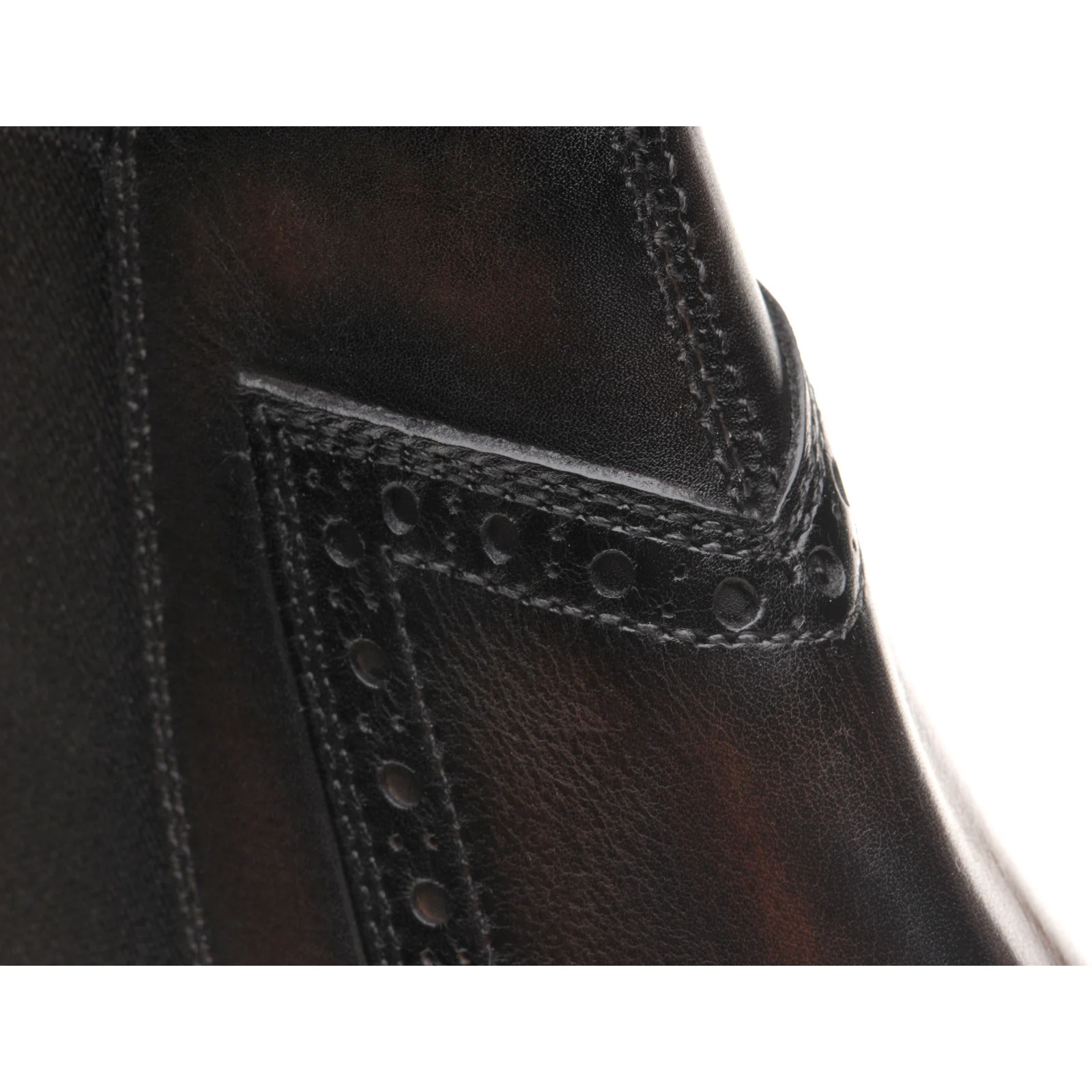 Herring Perry mens brogue Chelsea boots in brown calf - Image 5