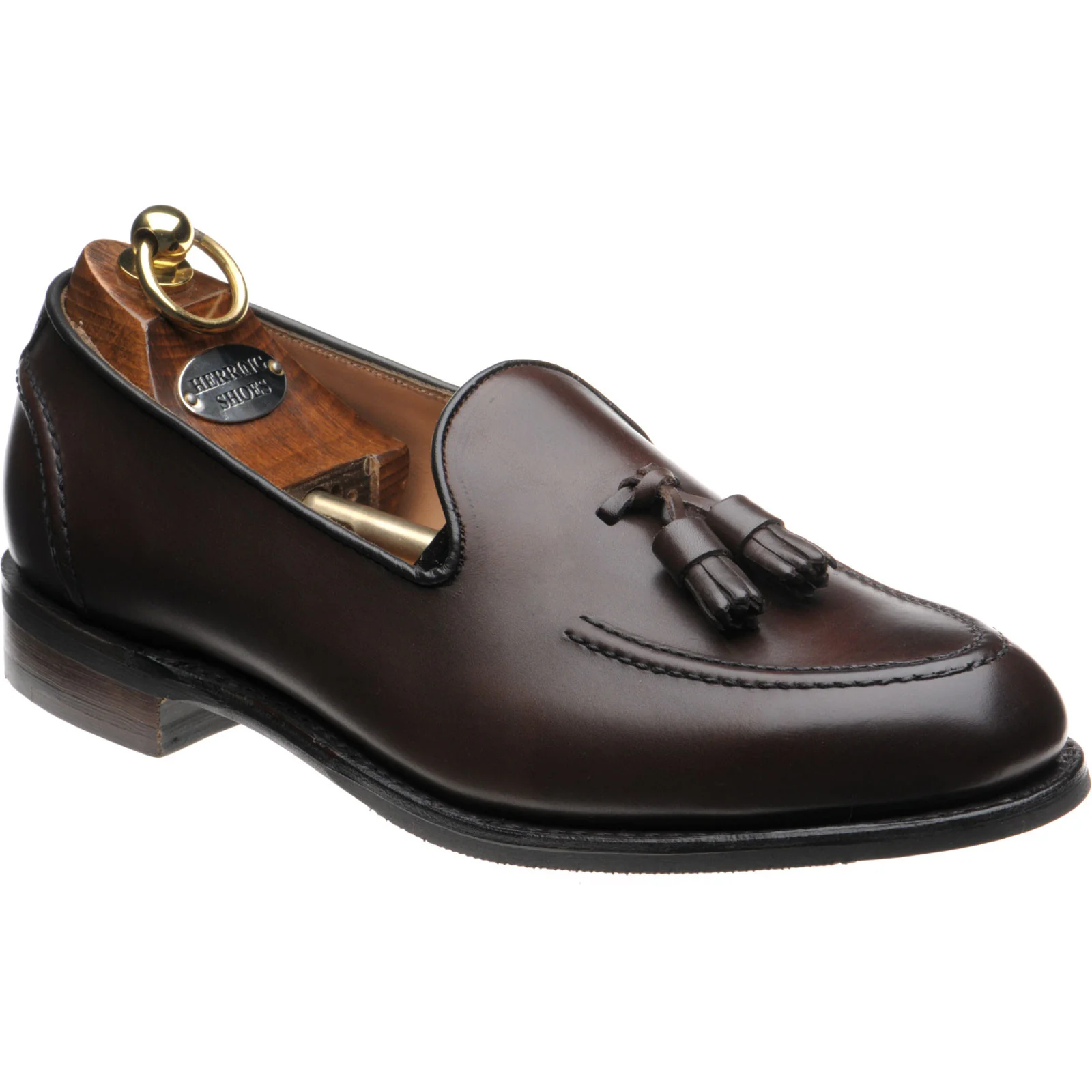 Herring Picasso R mens rubber-soled tasselled loafers in brown mocha calf