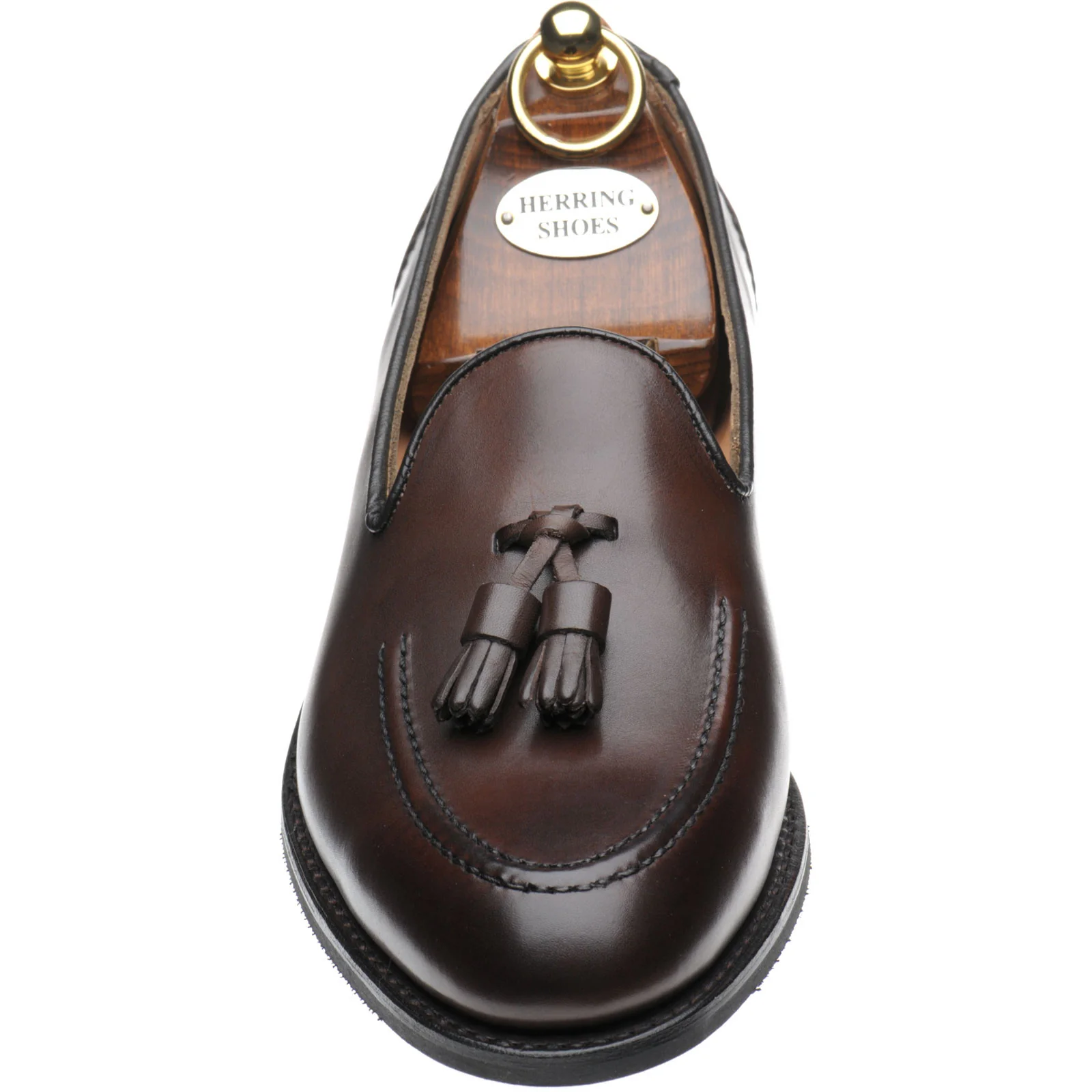 Herring Picasso R mens rubber-soled tasselled loafers in brown mocha calf - Image 2
