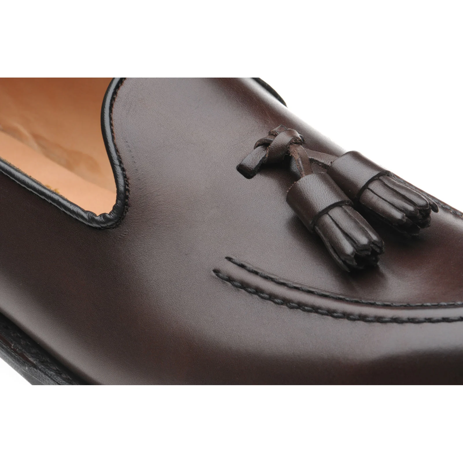 Herring Picasso R mens rubber-soled tasselled loafers in brown mocha calf - Image 4