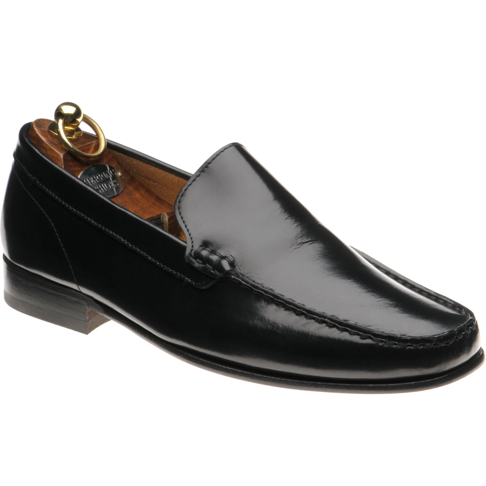Herring Pisa II mens hybrid-soled loafers in black polished