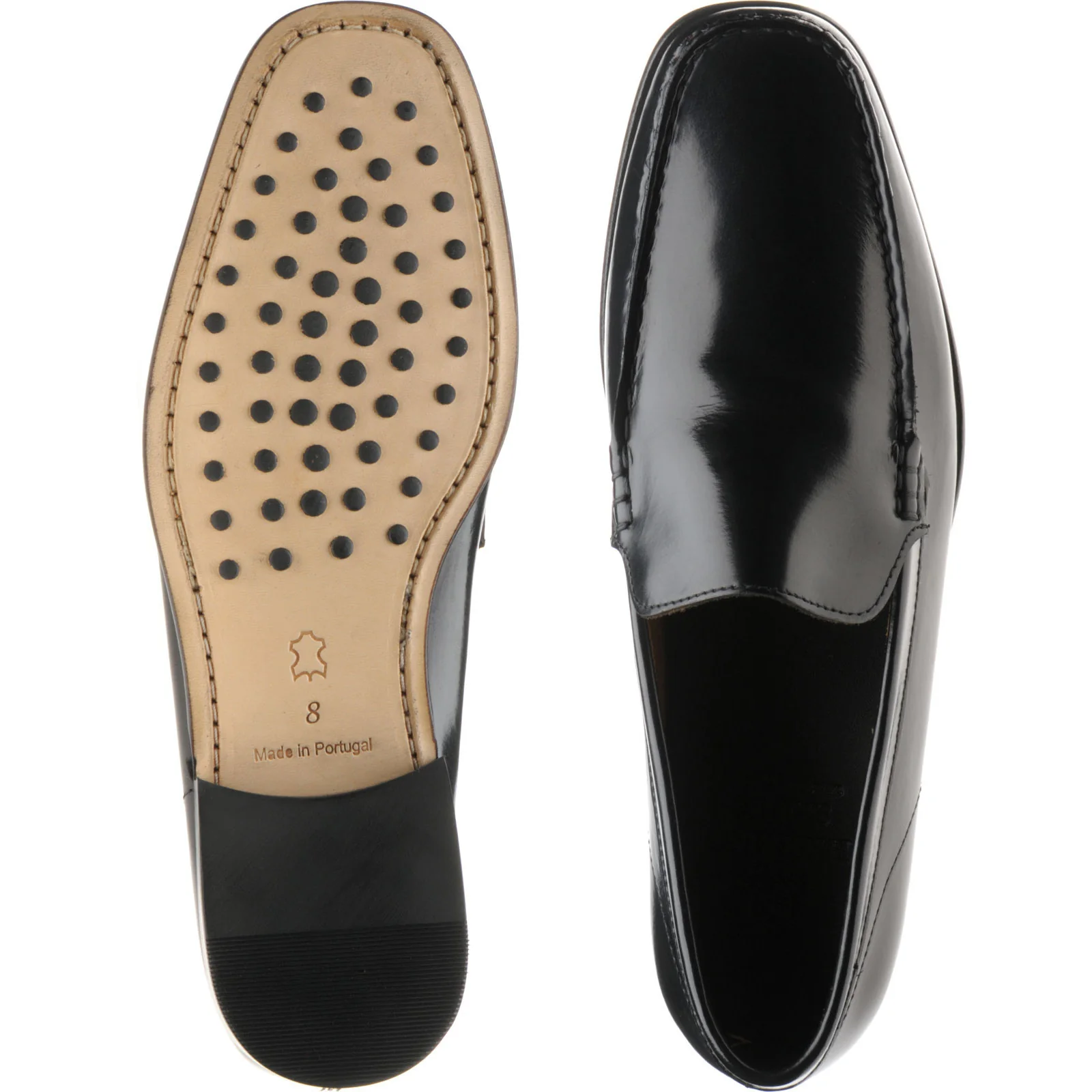 Herring Pisa II mens hybrid-soled loafers in black polished - Image 3