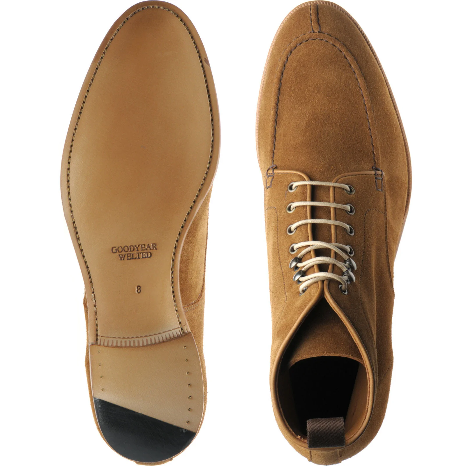 Herring Pocklington mens boots in taupe suede - Image 3